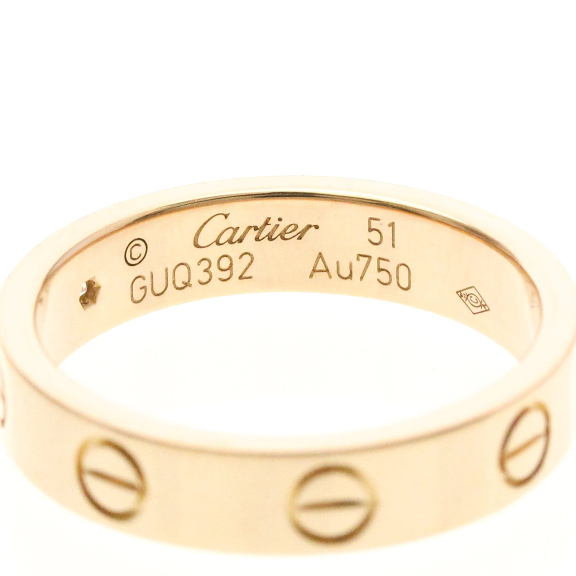 Cartier Cartier Mini Love Ring With 1 Diamond Pink Gold (18K) Fashion Diamond Band Ring Pink Gold Size ONE SIZE - 6 Thumbnail
