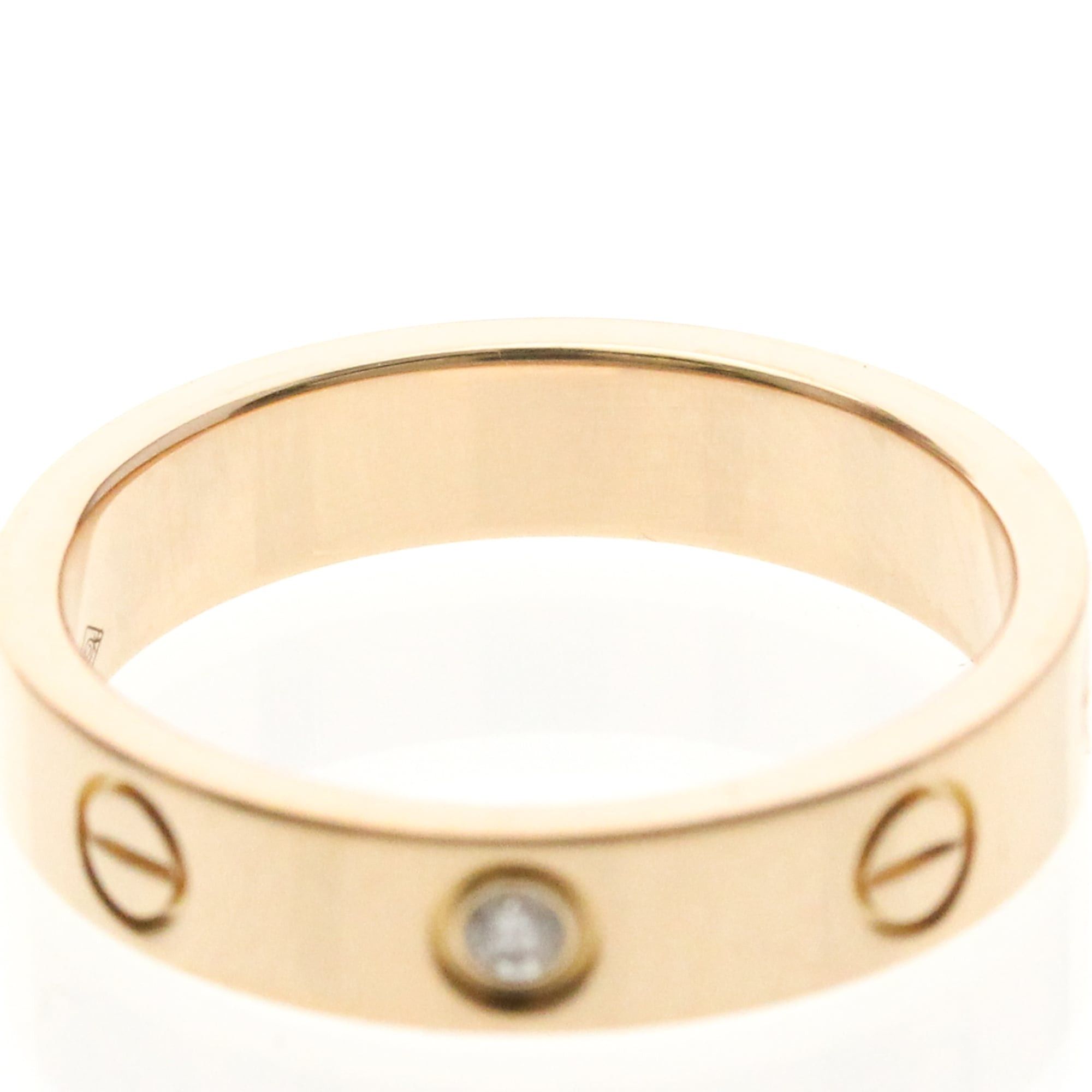 Cartier Cartier Mini Love Ring With 1 Diamond Pink Gold (18K) Fashion Diamond Band Ring Pink Gold Size ONE SIZE - 5 Thumbnail