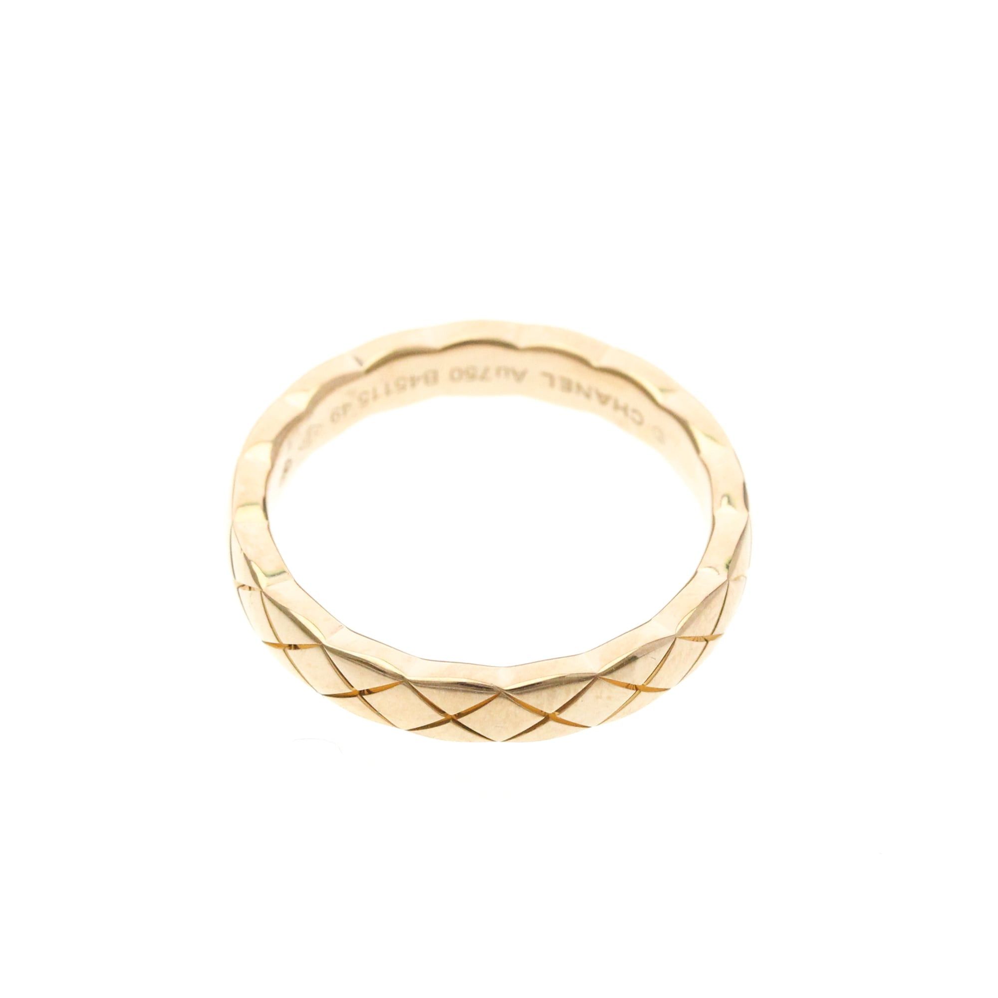 Chanel Chanel Coco Crush Ring Mini Model Pink Gold (18K) Fashion No Stone Band Ring Pink Gold Size ONE SIZE - 9 Thumbnail