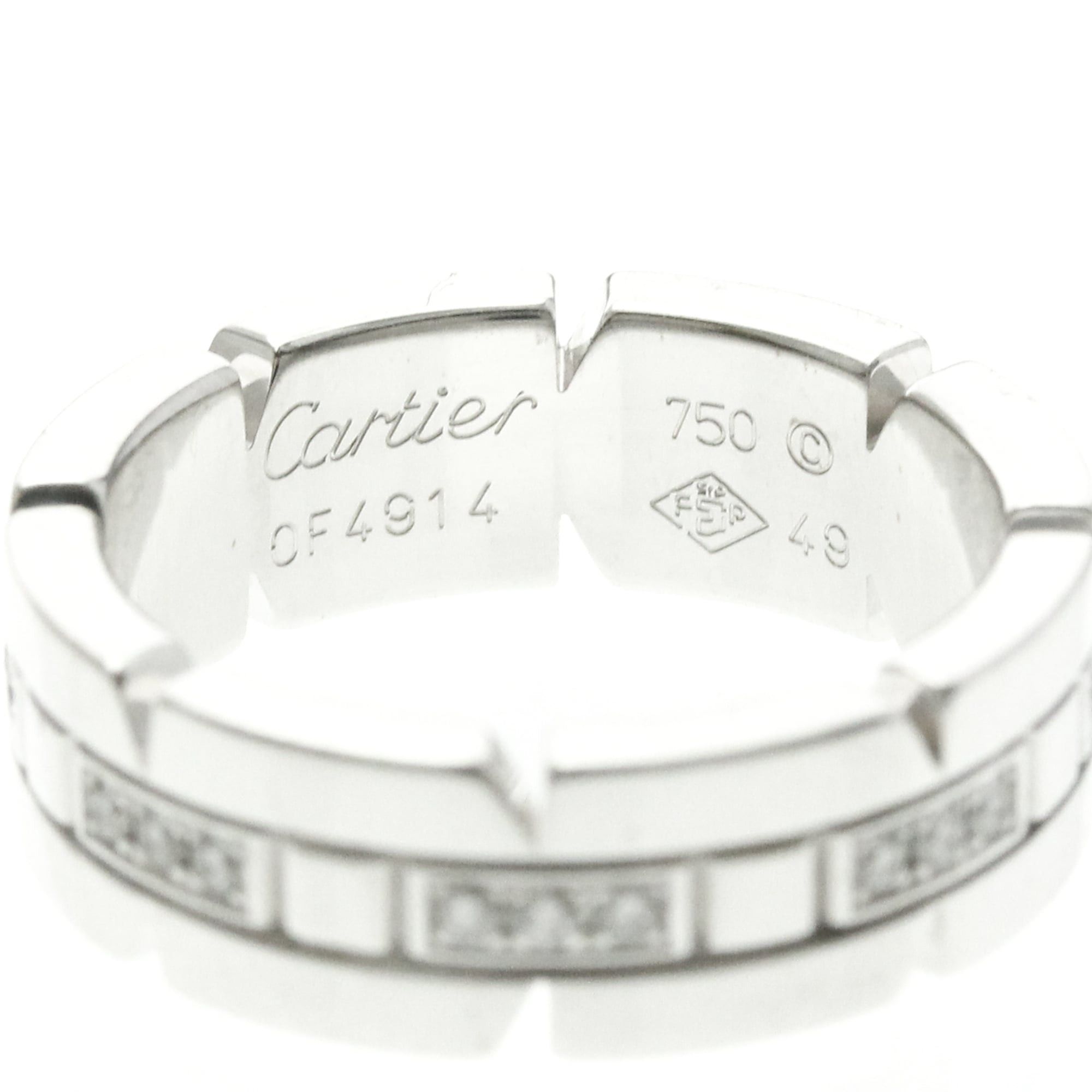 Cartier Cartier Tank Française Ring With Half Diamonds White Gold (18K) Fashion Diamond Band Ring Silver Size ONE SIZE - 5 Thumbnail