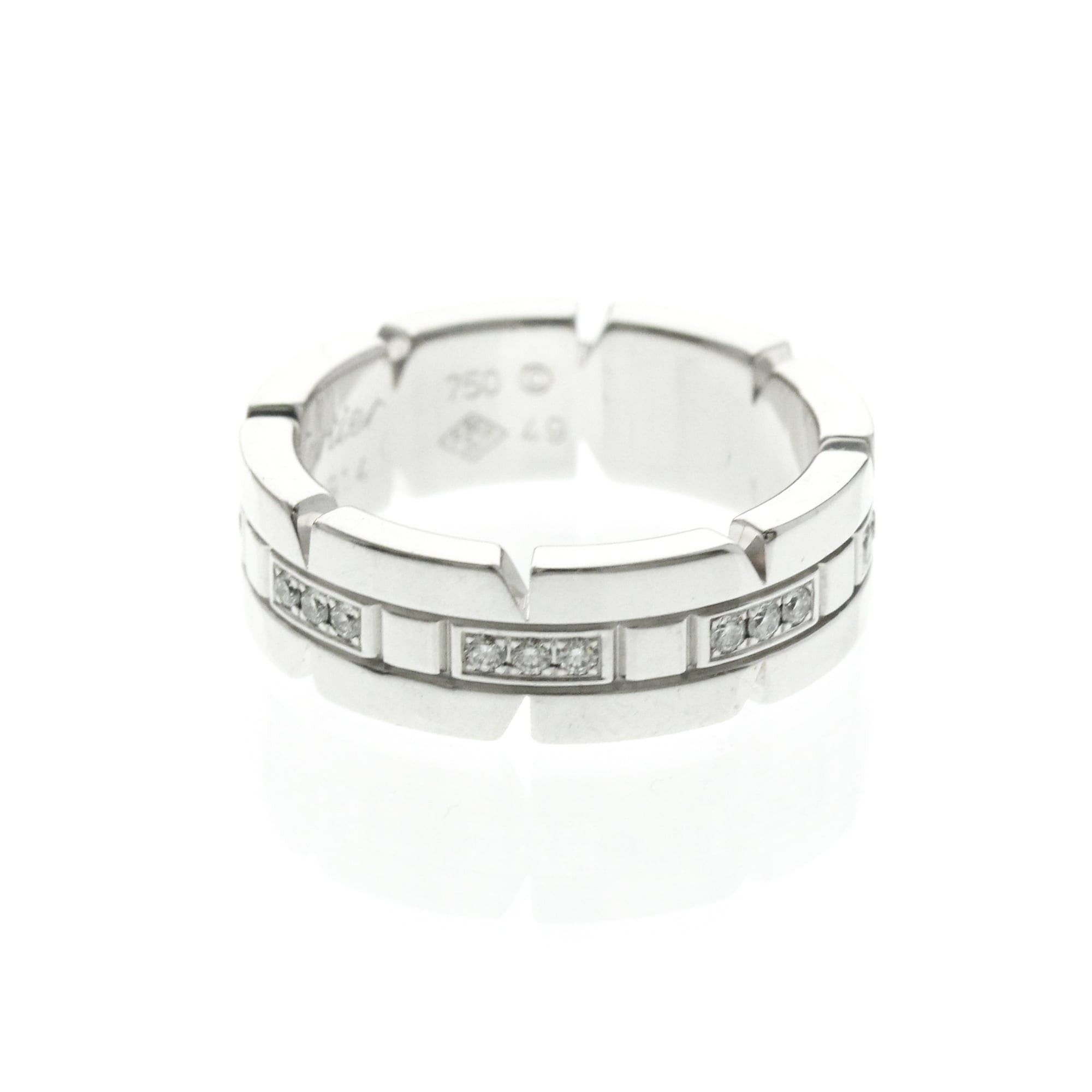 Cartier Cartier Tank Française Ring With Half Diamonds White Gold (18K) Fashion Diamond Band Ring Silver Size ONE SIZE - 4 Thumbnail