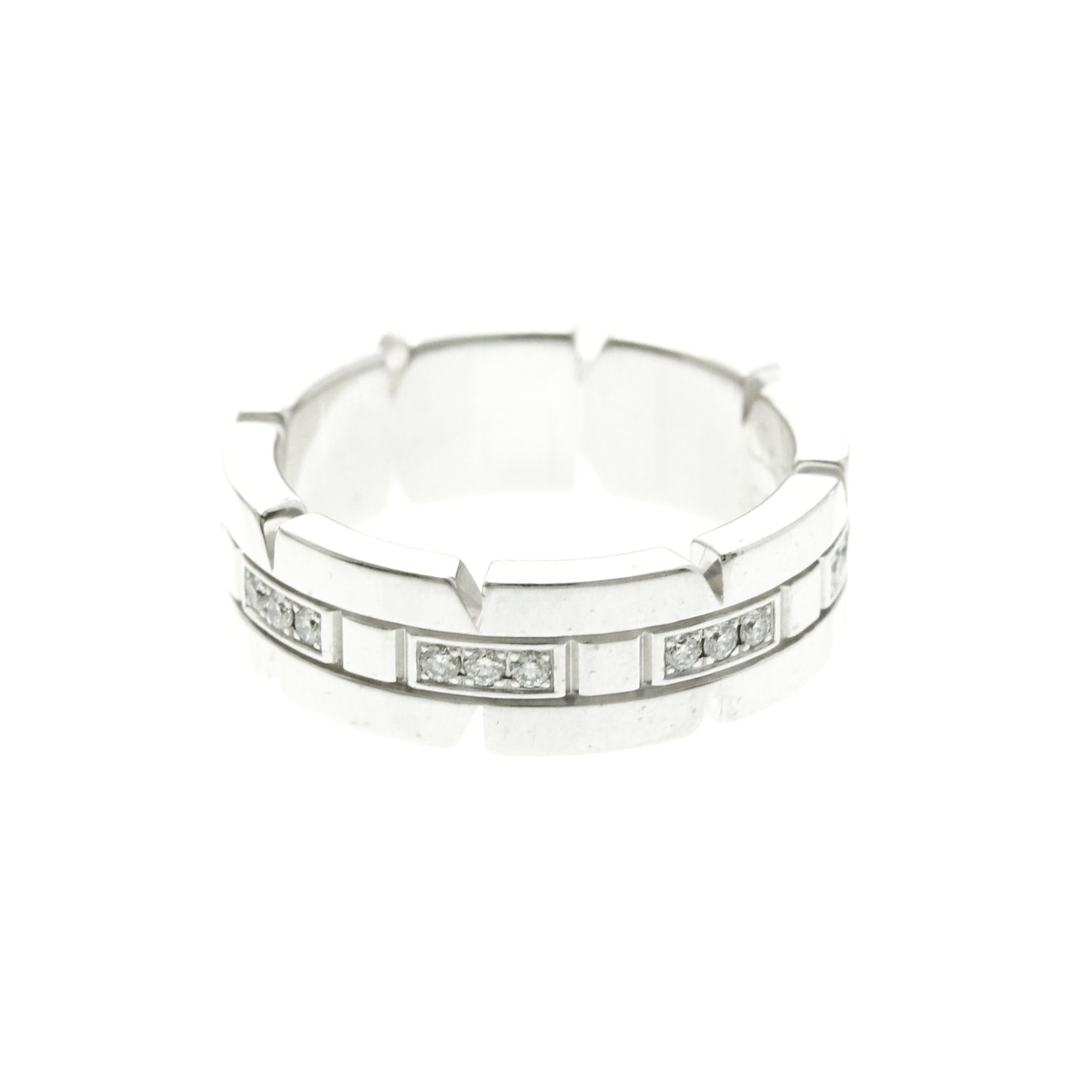Cartier Cartier Tank Française Ring With Half Diamonds White Gold (18K) Fashion Diamond Band Ring Silver Size ONE SIZE - 2 Thumbnail