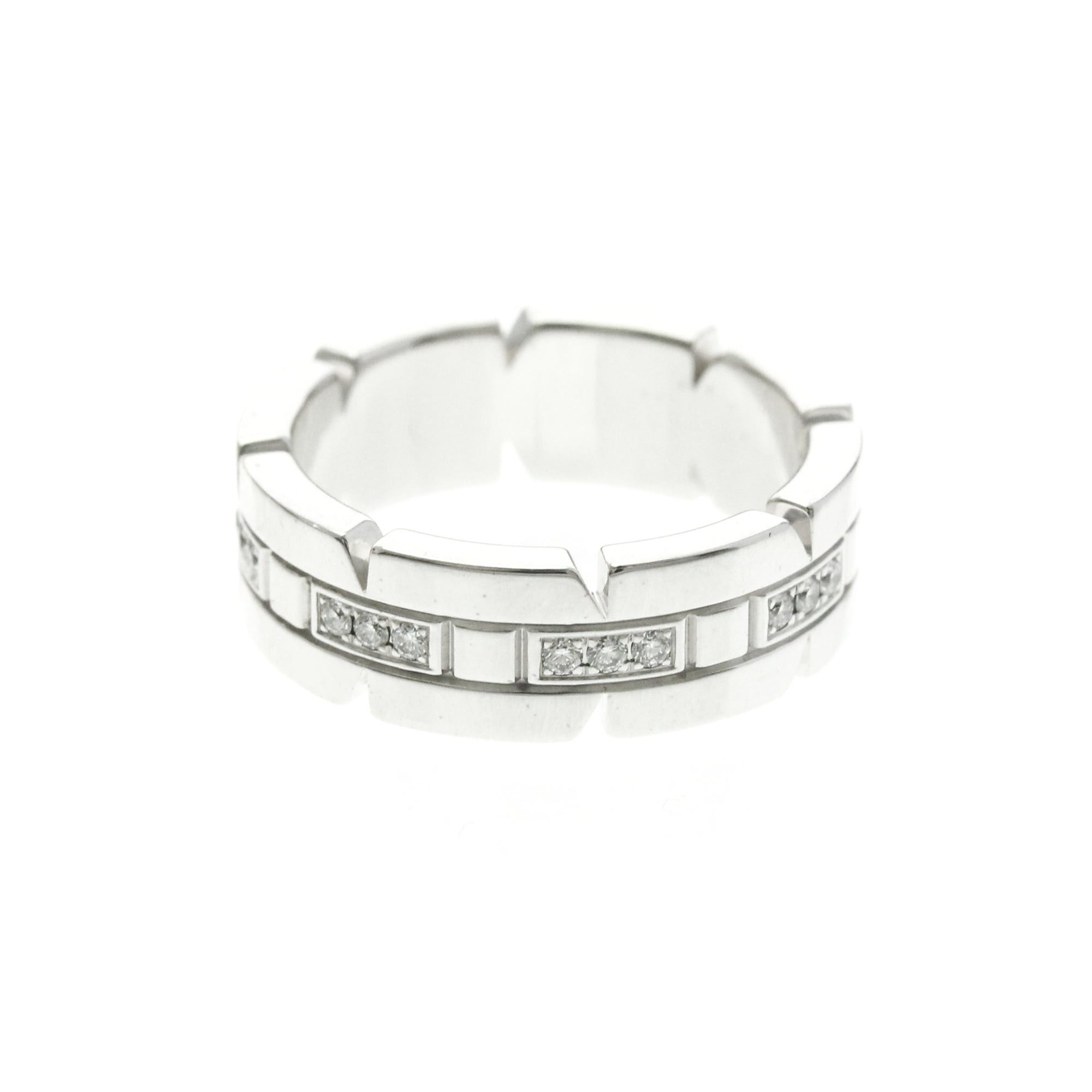Cartier Cartier Tank Française Ring With Half Diamonds White Gold (18K) Fashion Diamond Band Ring Silver Size ONE SIZE - 3 Thumbnail