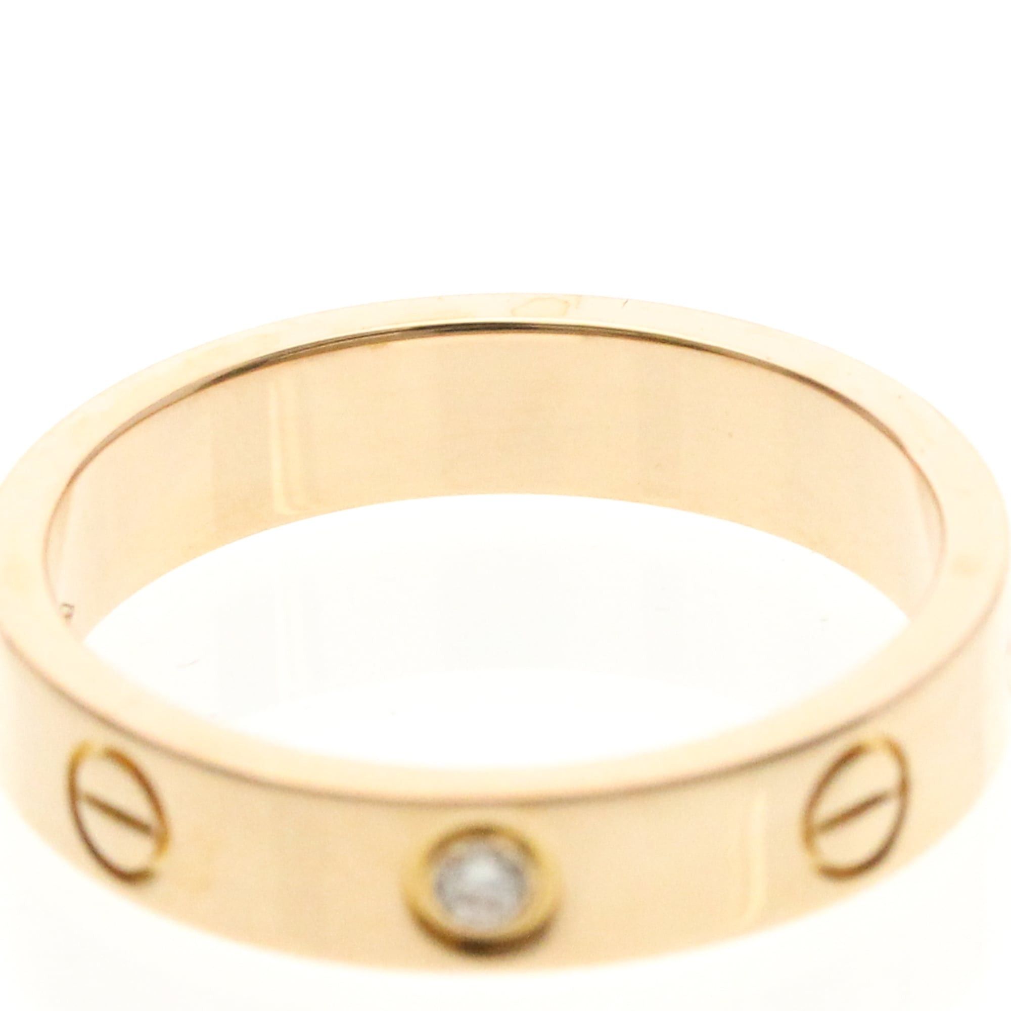 Cartier Cartier Mini Love Ring With 1 Diamond Pink Gold (18K) Fashion Diamond Band Ring Pink Gold Size ONE SIZE - 5 Thumbnail