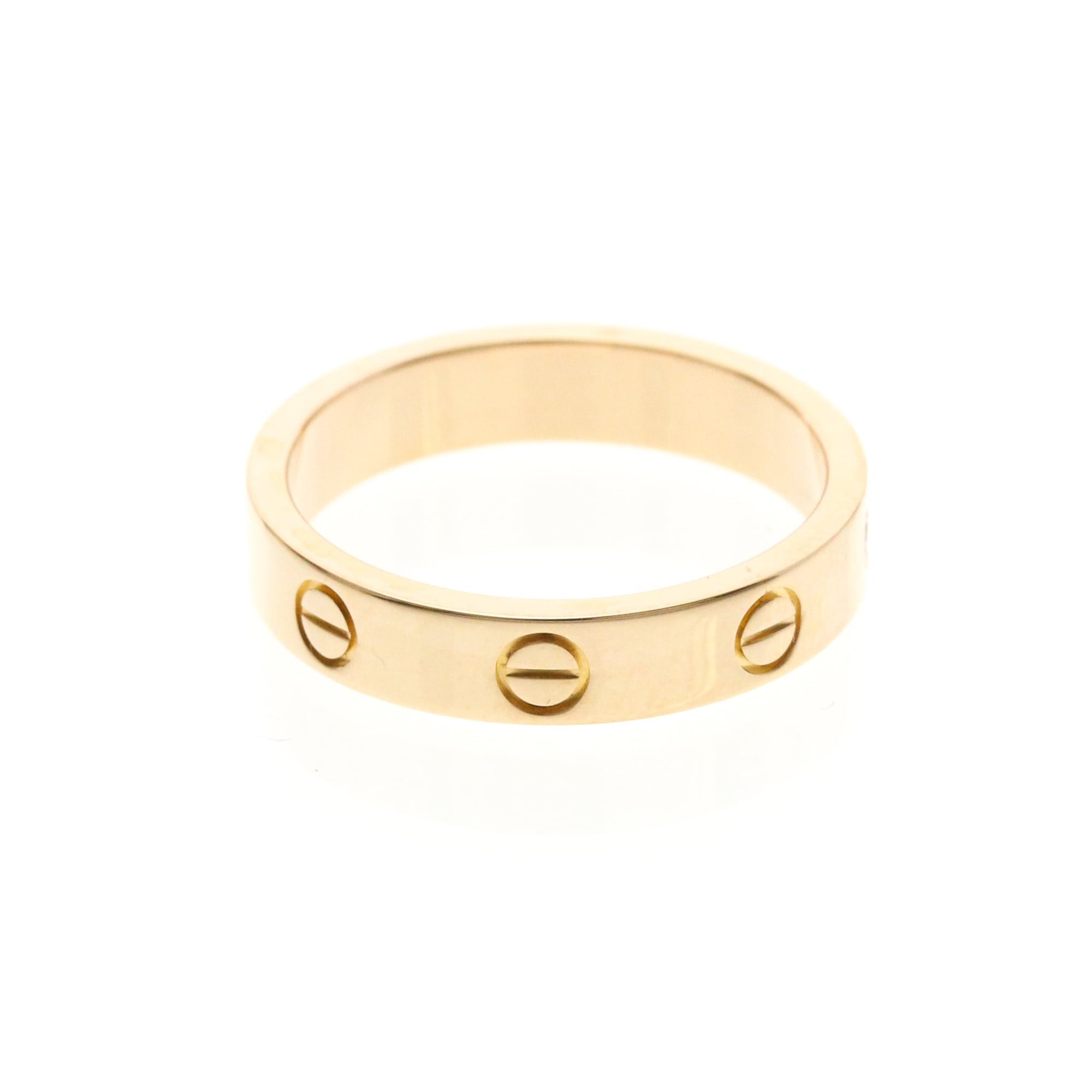 Cartier Cartier Mini Love Ring With 1 Diamond Pink Gold (18K) Fashion Diamond Band Ring Pink Gold Size ONE SIZE - 4 Thumbnail