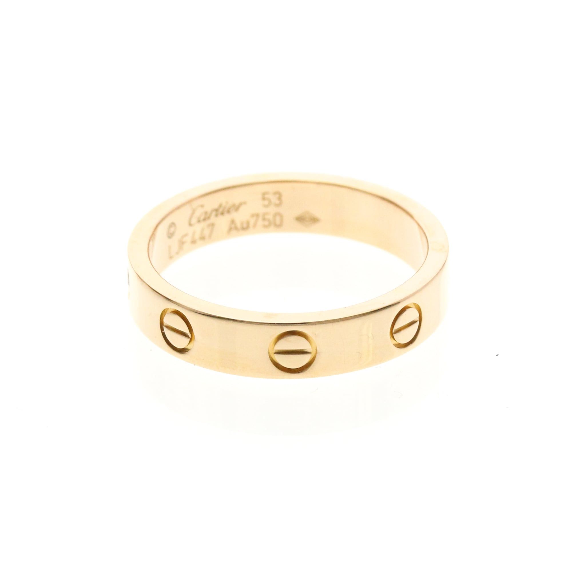 Cartier Cartier Mini Love Ring With 1 Diamond Pink Gold (18K) Fashion Diamond Band Ring Pink Gold Size ONE SIZE - 2 Thumbnail