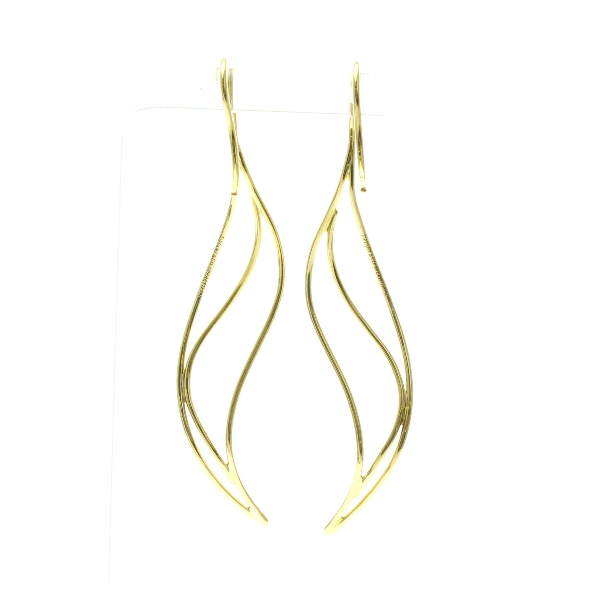 Tiffany & Co. Tiffany Wave Earrings No Stone Yellow Gold (18K) Drop Earrings Gold Size ONE SIZE - 3 Thumbnail