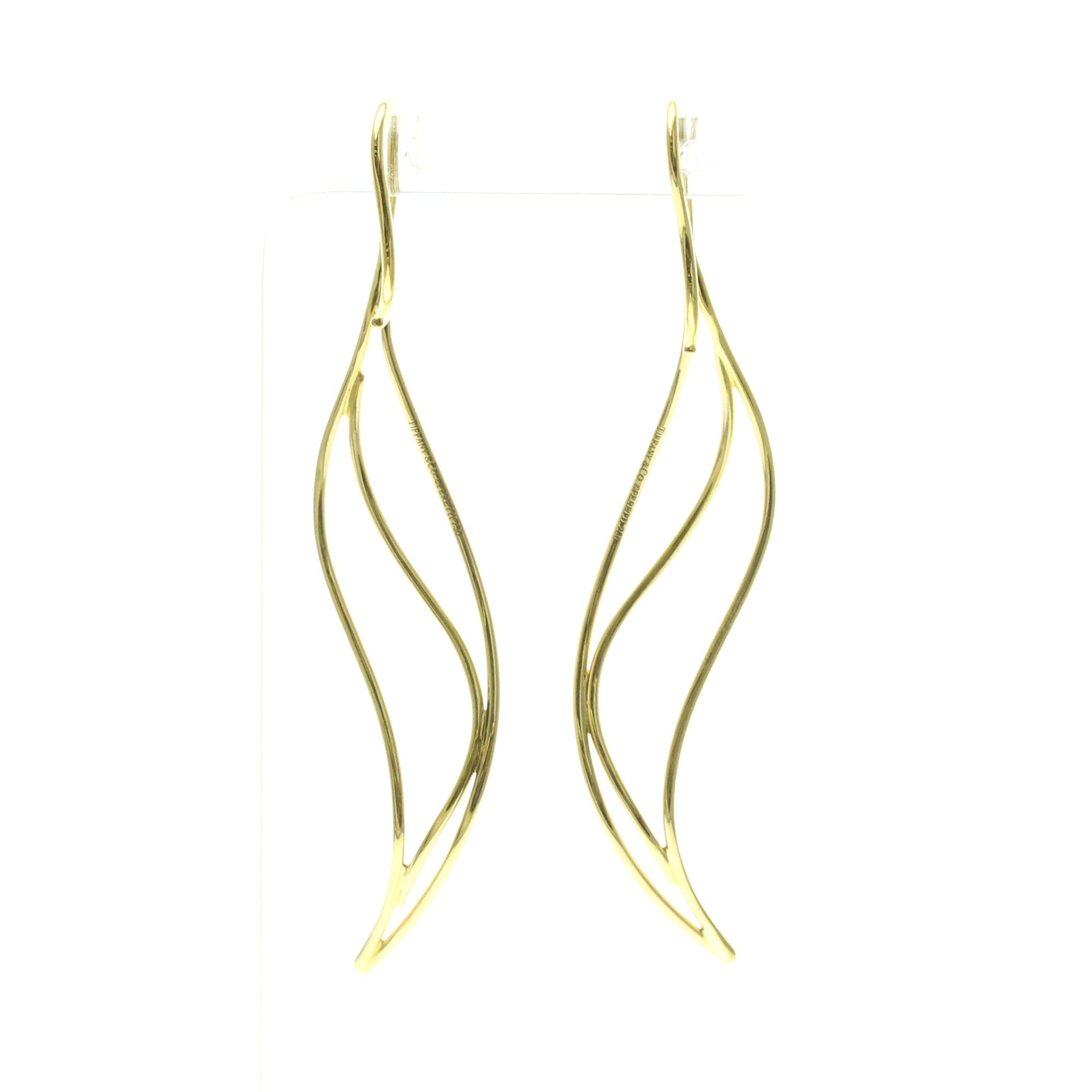 Tiffany & Co. Tiffany Wave Earrings No Stone Yellow Gold (18K) Drop Earrings Gold Size ONE SIZE - 5 Thumbnail