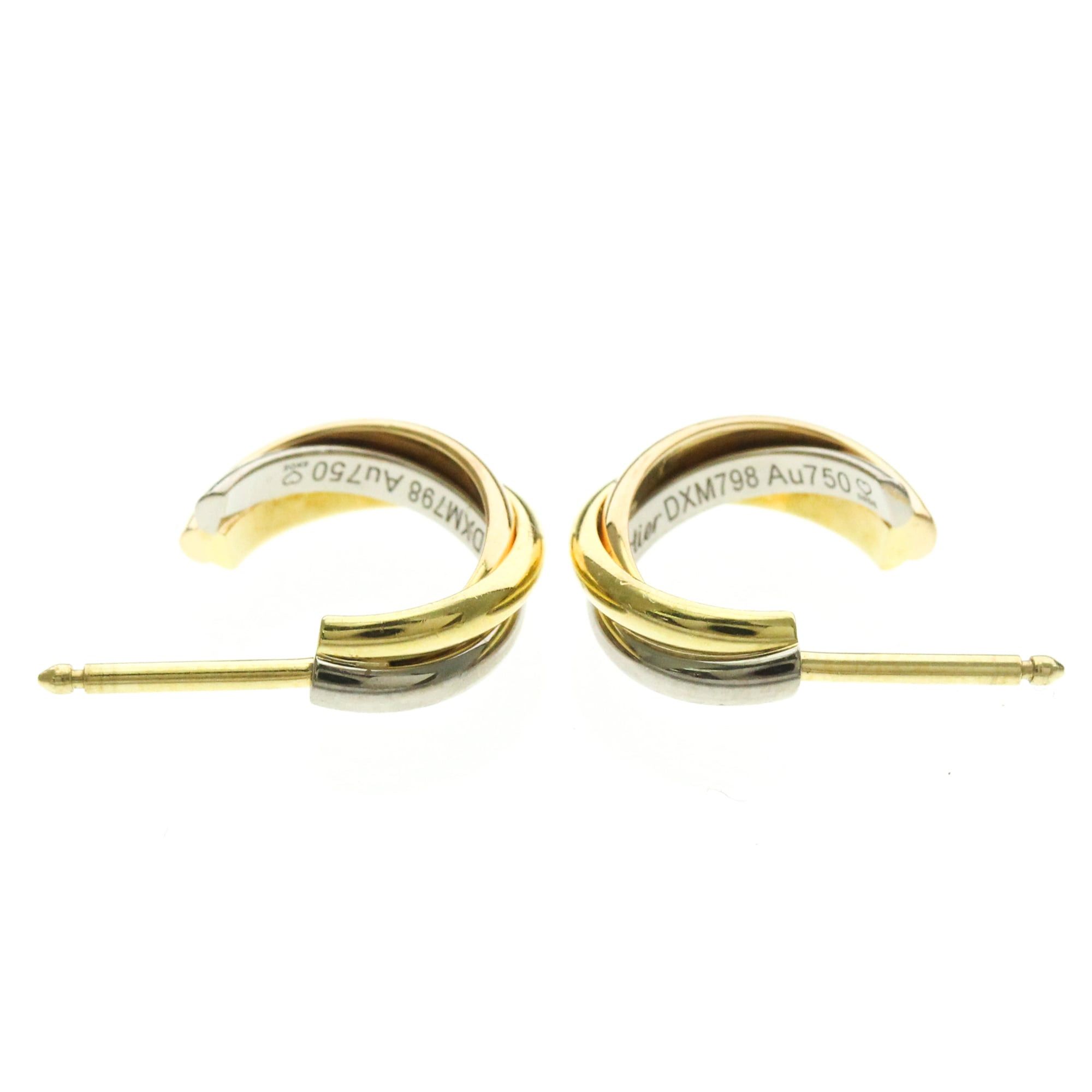 Cartier Cartier Trinity De Cartier No Stone Yellow Gold (18K),Pink Gold (18K),White Gold (18K) Half Hoop Earrings Gold Size ONE SIZE - 6 Thumbnail