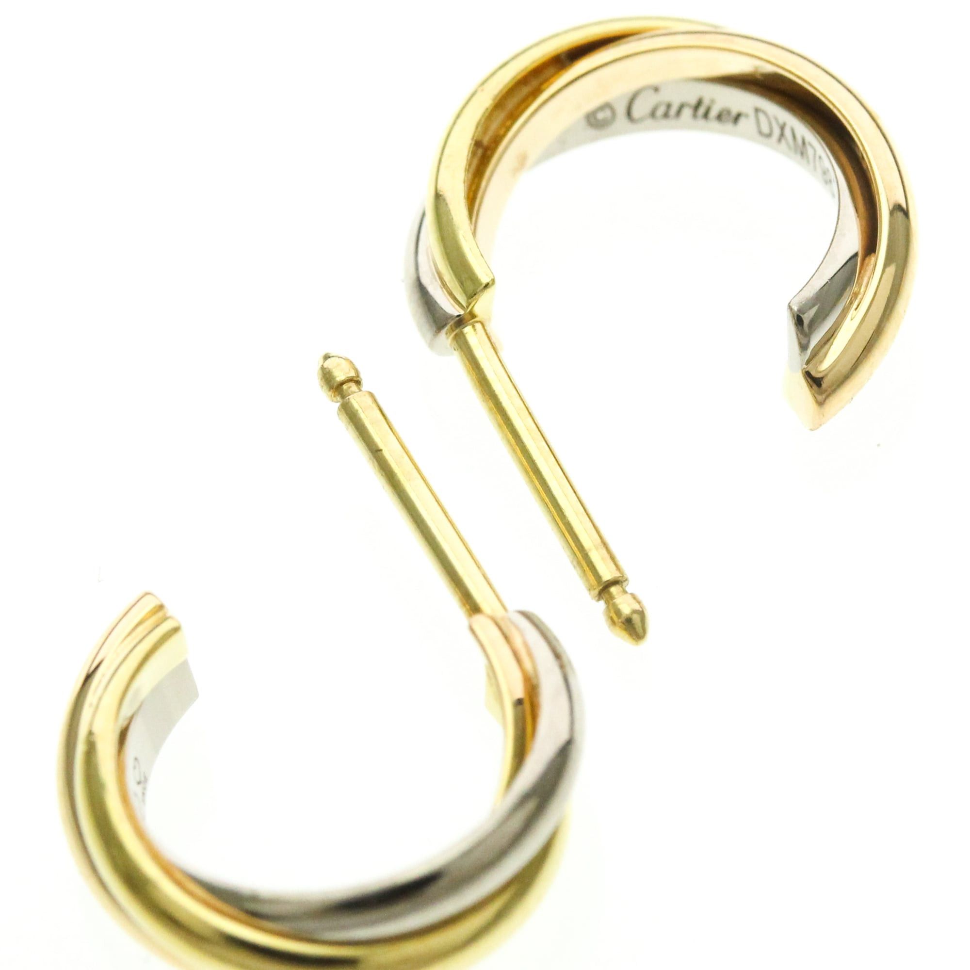 Cartier Cartier Trinity De Cartier No Stone Yellow Gold (18K),Pink Gold (18K),White Gold (18K) Half Hoop Earrings Gold Size ONE SIZE - 4 Thumbnail