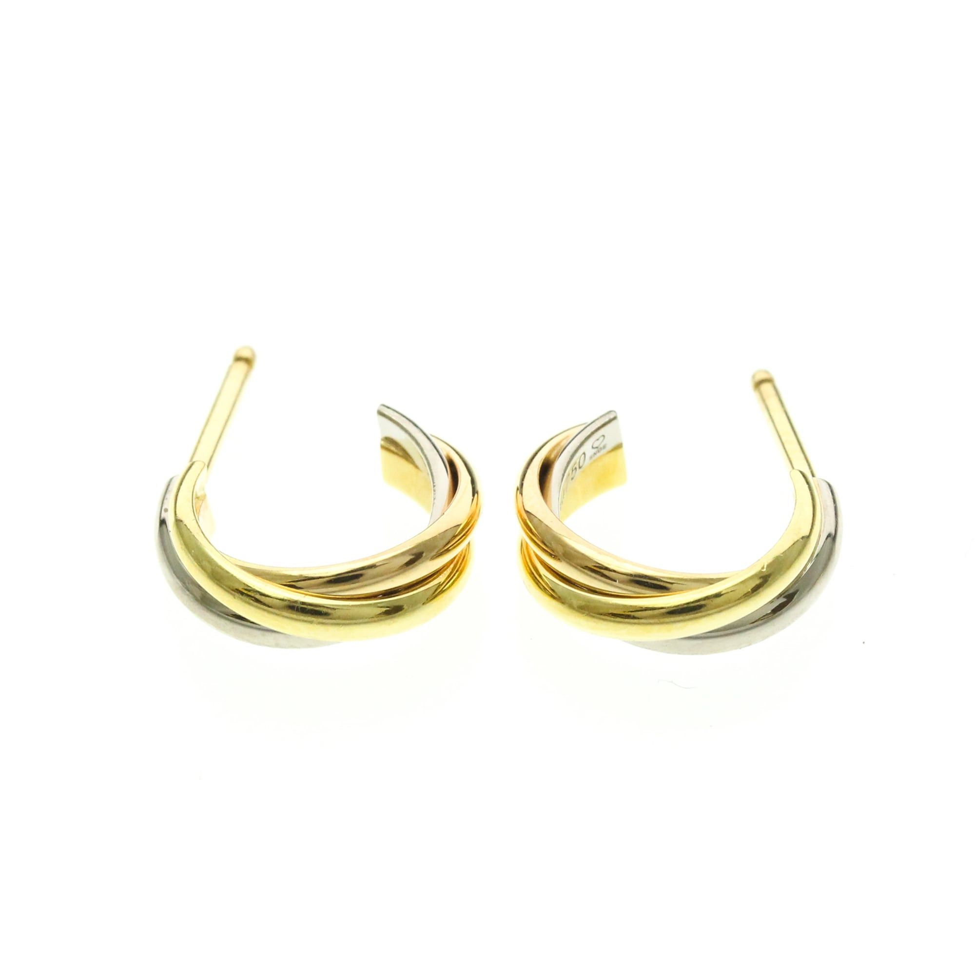 Cartier Cartier Trinity De Cartier No Stone Yellow Gold (18K),Pink Gold (18K),White Gold (18K) Half Hoop Earrings Gold Size ONE SIZE - 5 Thumbnail