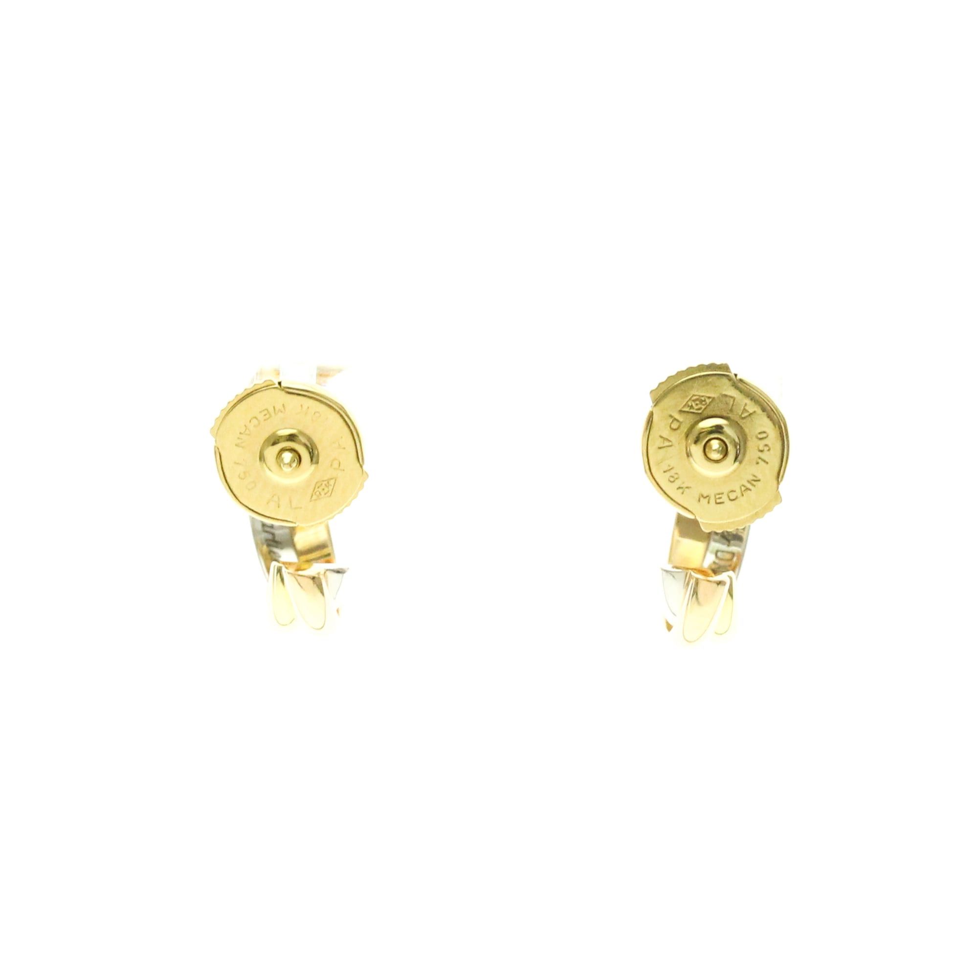 Cartier Cartier Trinity De Cartier No Stone Yellow Gold (18K),Pink Gold (18K),White Gold (18K) Half Hoop Earrings Gold Size ONE SIZE - 2 Thumbnail
