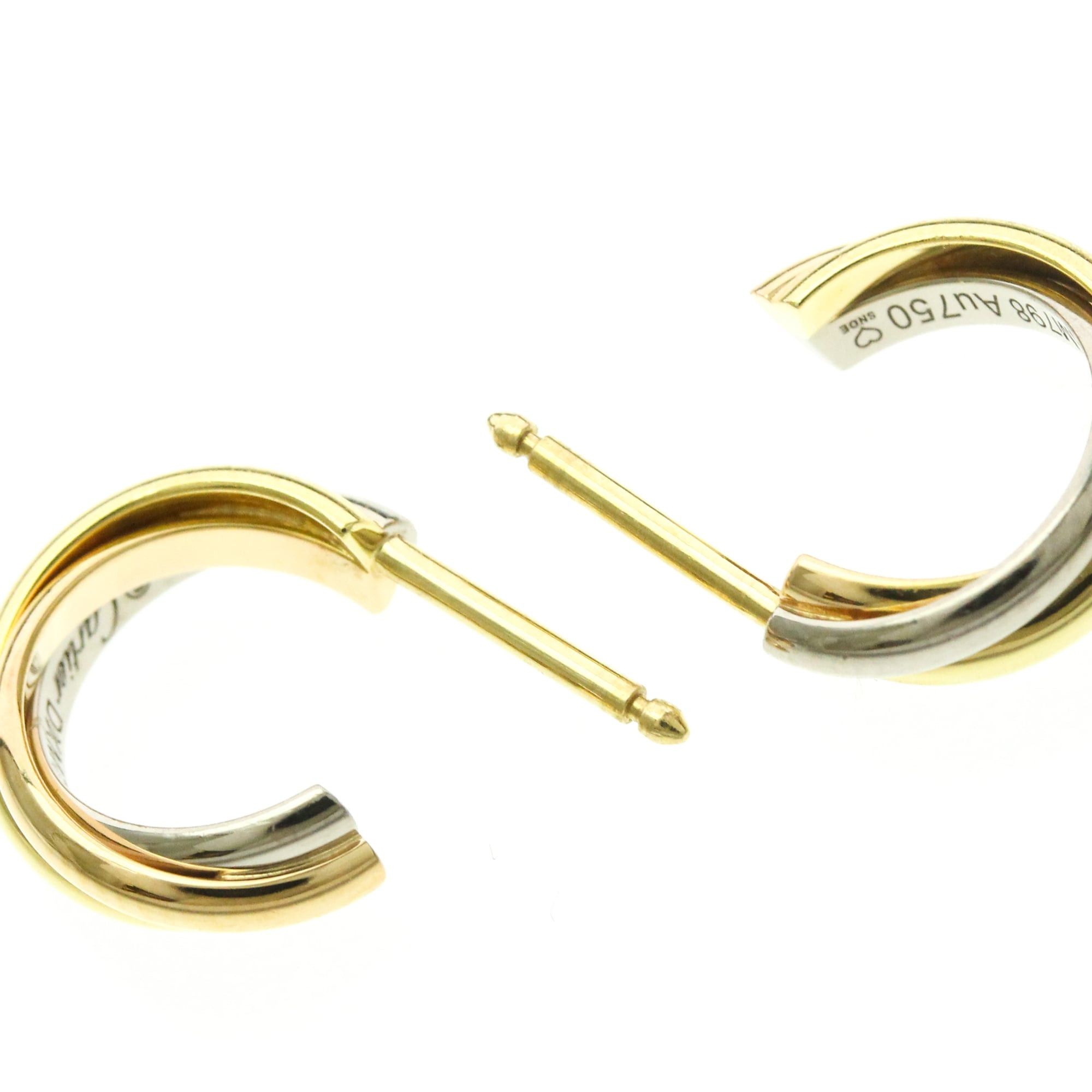 Cartier Cartier Trinity De Cartier No Stone Yellow Gold (18K),Pink Gold (18K),White Gold (18K) Half Hoop Earrings Gold Size ONE SIZE - 3 Thumbnail