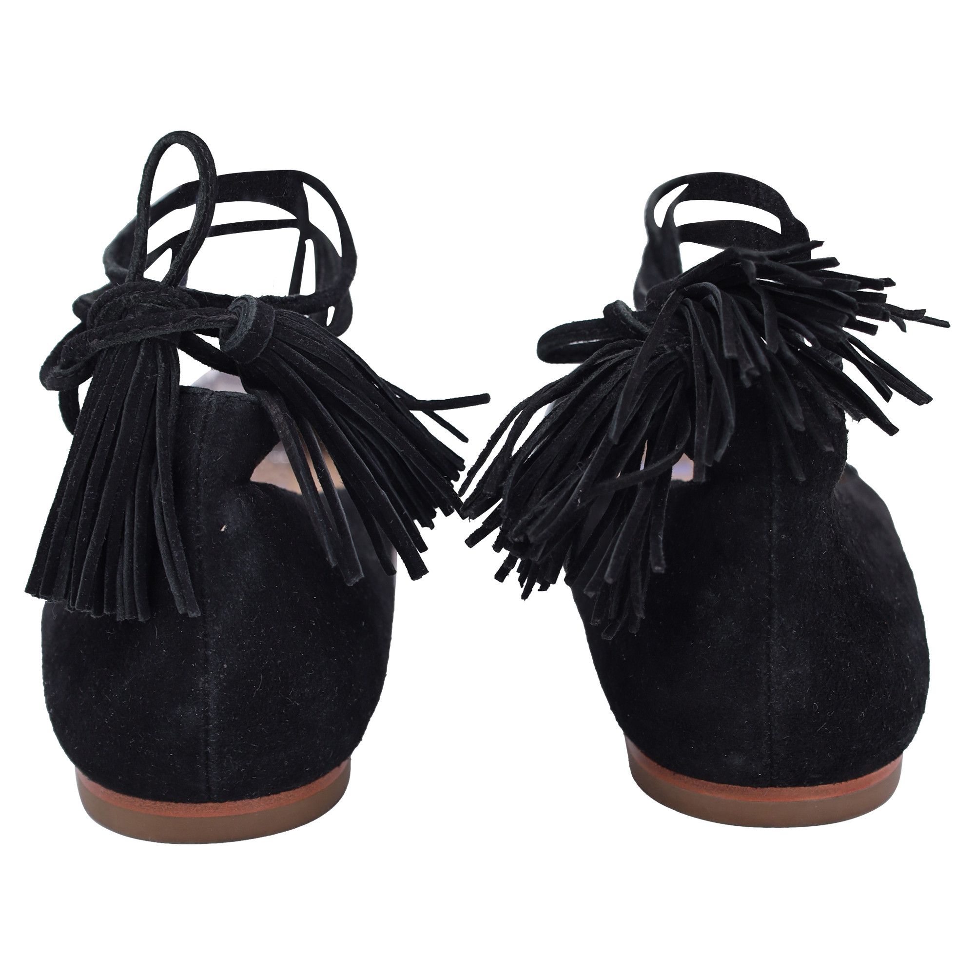 Loeffler Randall Loeffler Randall Tassel Accents D'Orsay Flats in Black Suede Size US 11 / IT 41 - 3 Thumbnail
