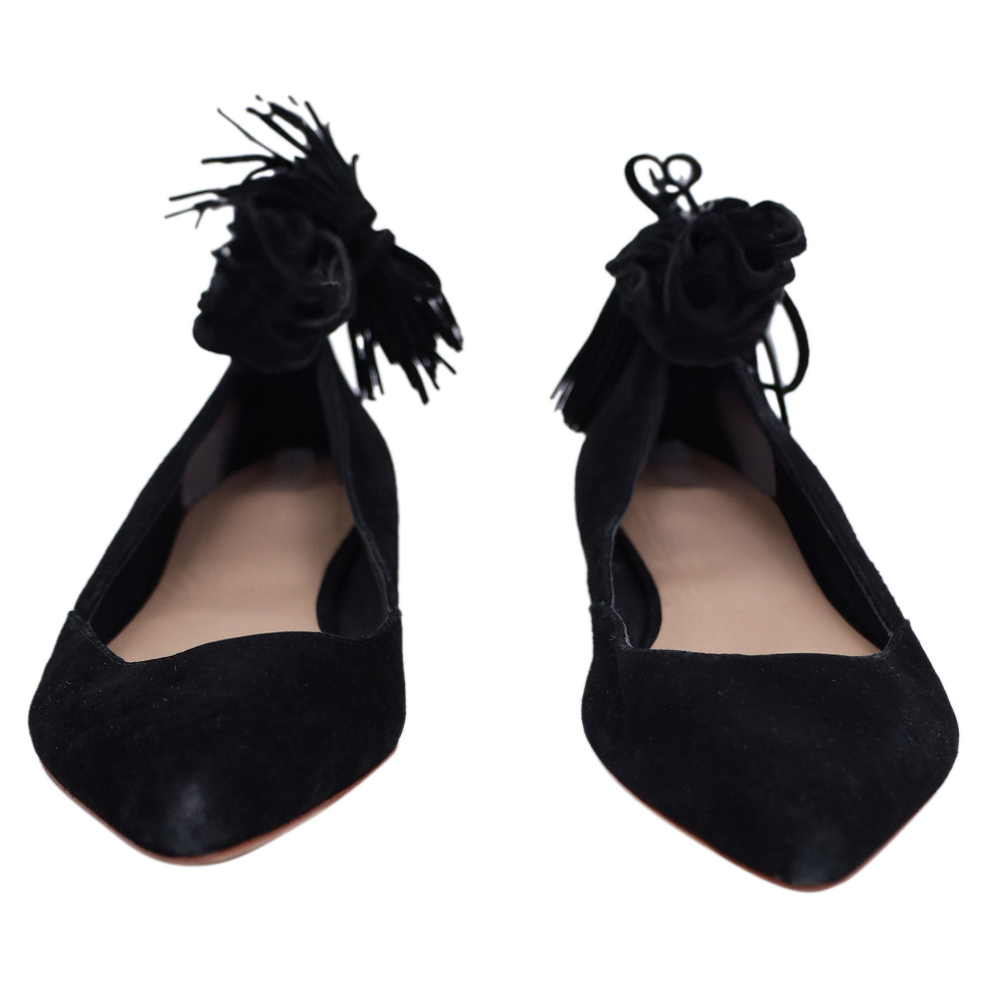Loeffler Randall Loeffler Randall Tassel Accents D'Orsay Flats in Black Suede Size US 11 / IT 41 - 2 Thumbnail