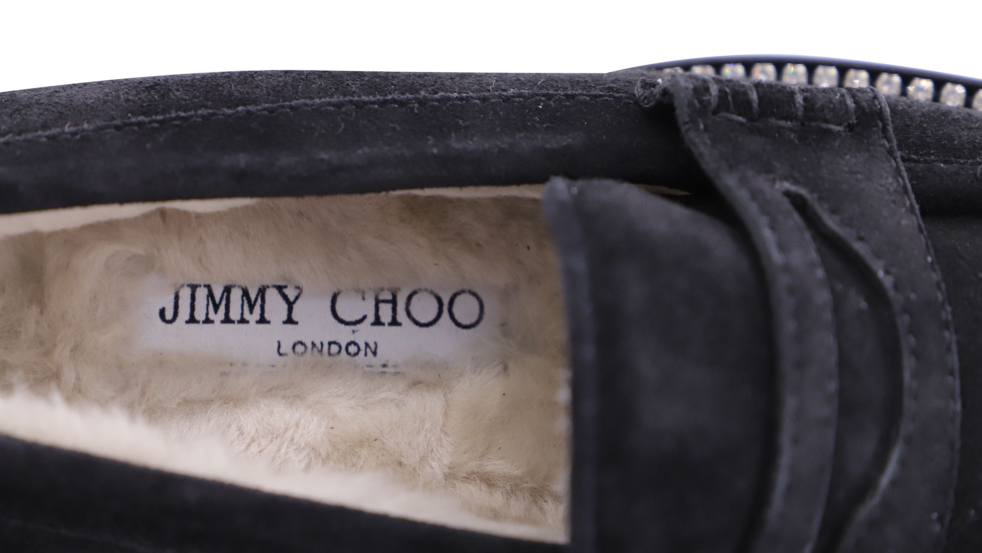 Jimmy Choo Jimmy Choo Deanna Crystal-Embellished Shearling-Lined Loafer Size US 6 / IT 36 - 6 Thumbnail