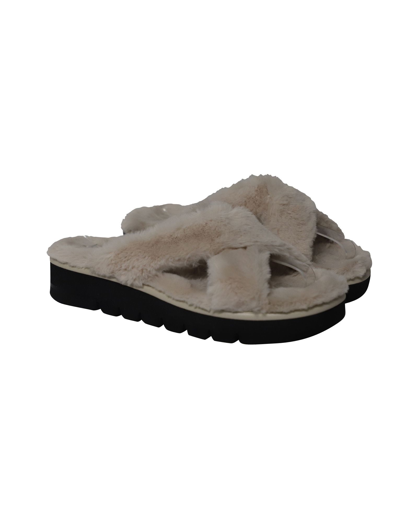 Stuart Weitzman Stuart Weitzman Roza Lift Slides Sandals in Cream Faux Fur Size US 8.5 / IT 38.5 - 3 Thumbnail