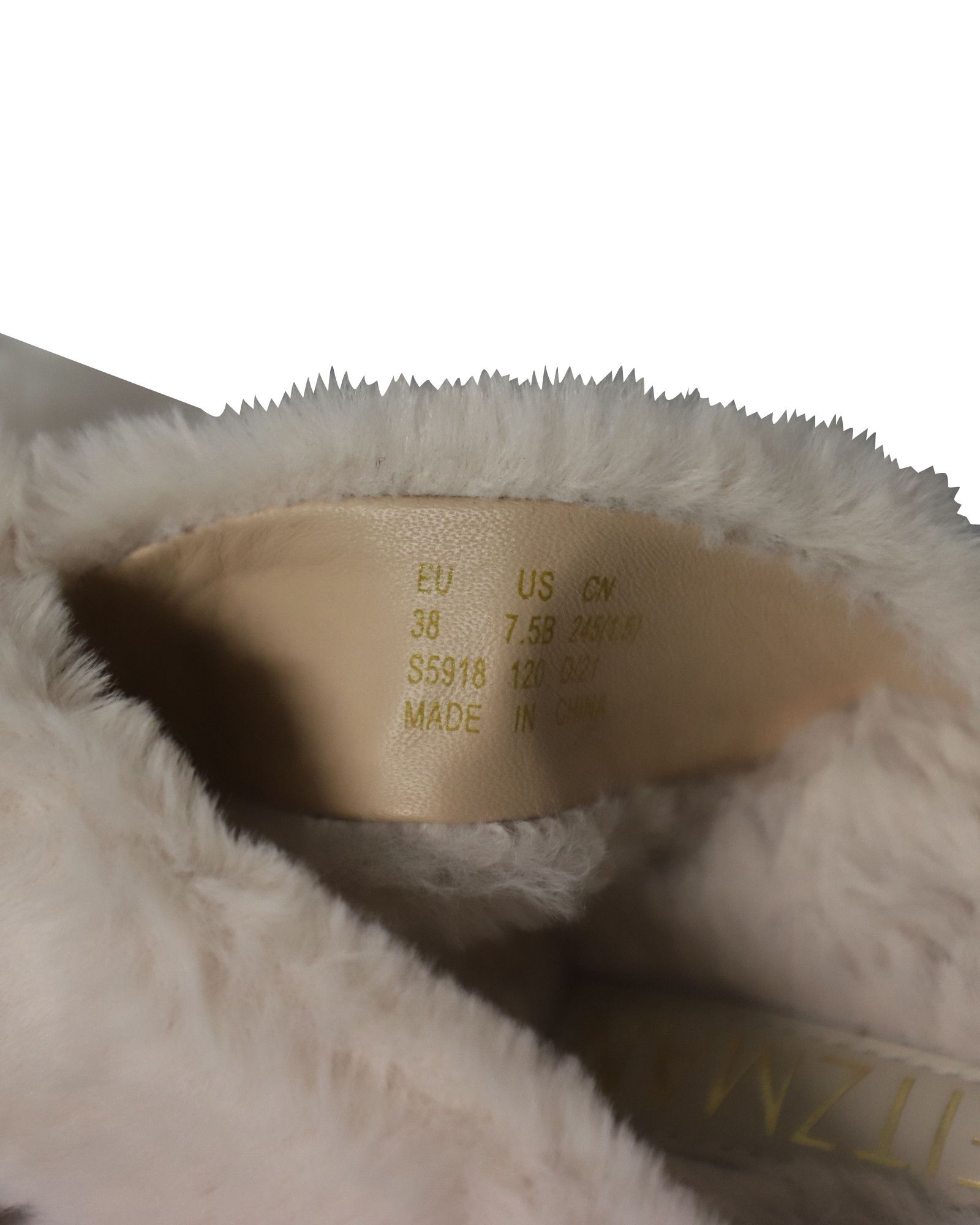 Stuart Weitzman Stuart Weitzman Roza Lift Slides Sandals in Cream Faux Fur Size US 8.5 / IT 38.5 - 6 Thumbnail