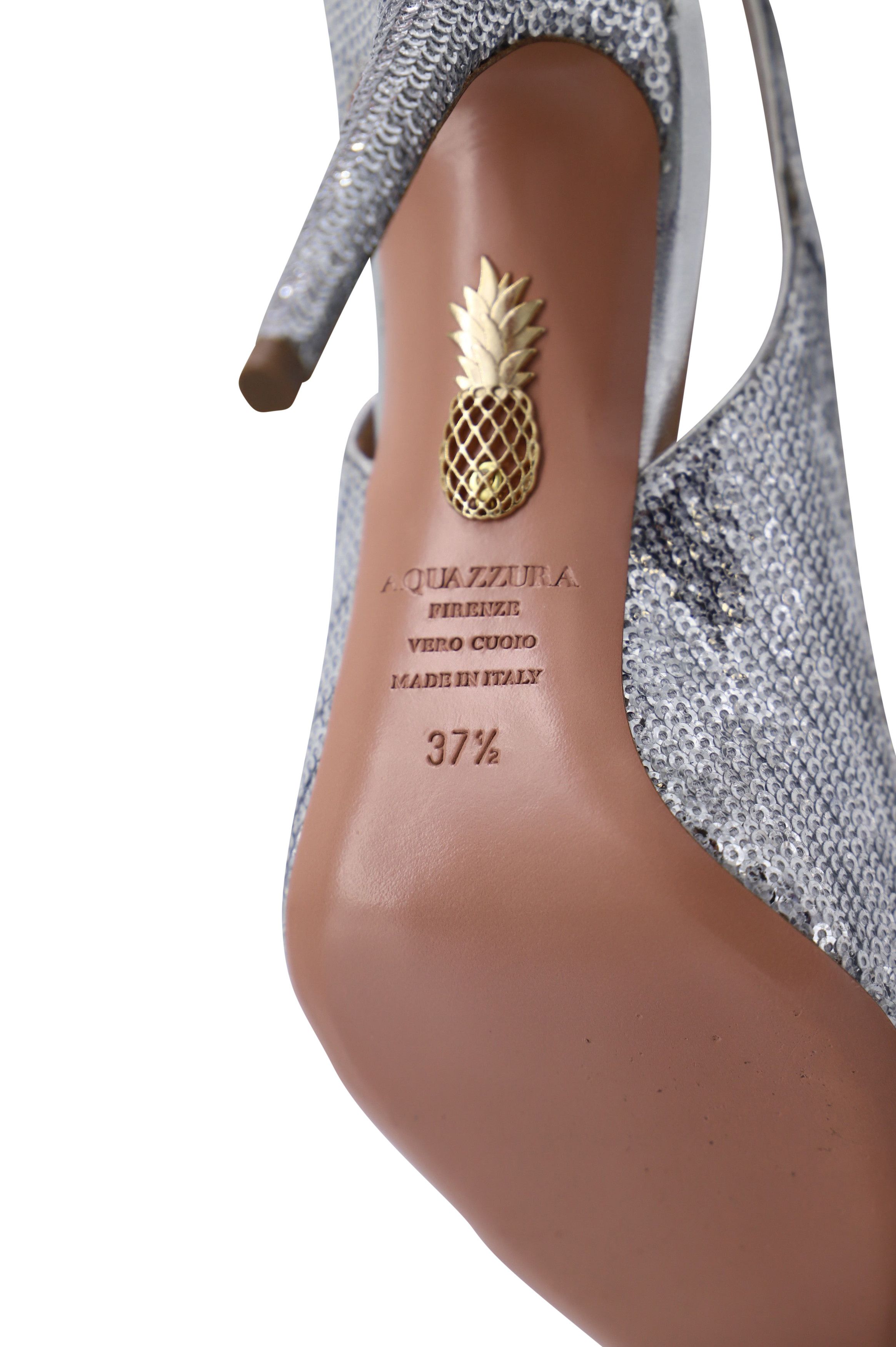 Aquazzura Aquazzura Bow Tie Sequined Pumps in Silver Leather Size US 7.5 / IT 37.5 - 6 Thumbnail
