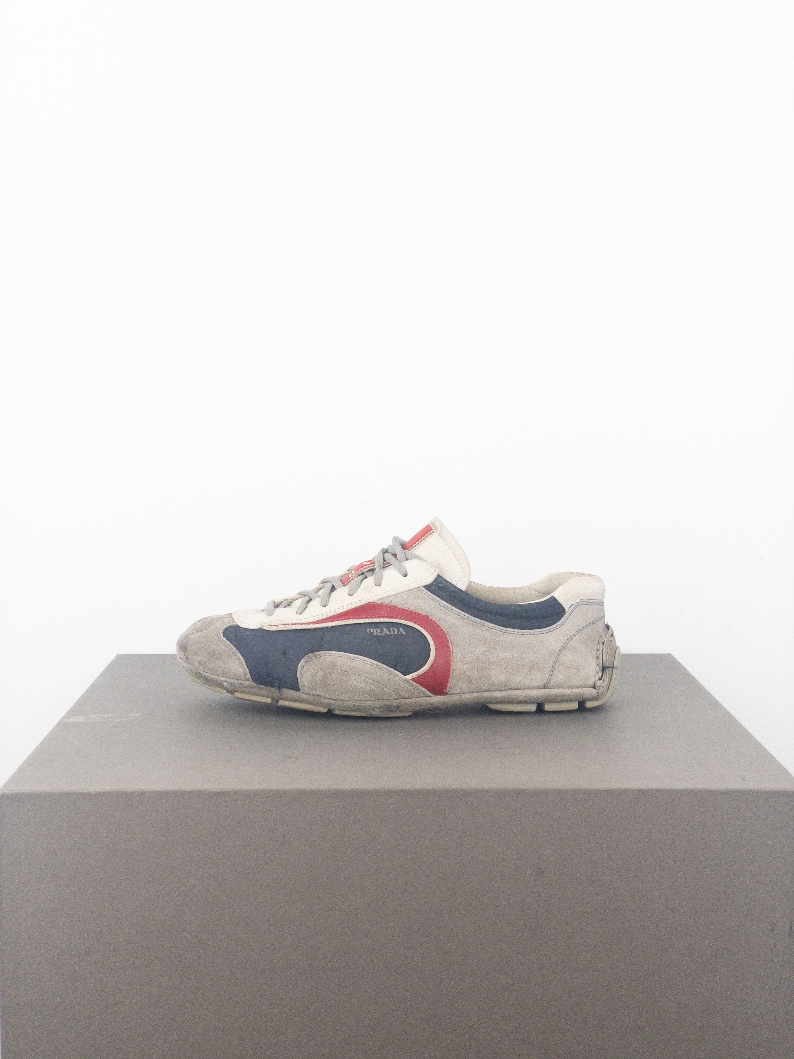 Prada 2000s Monte Carlo Driving Sneakers (5, white, navy, grey, re Size US 5 / EU 37 - 3 Thumbnail