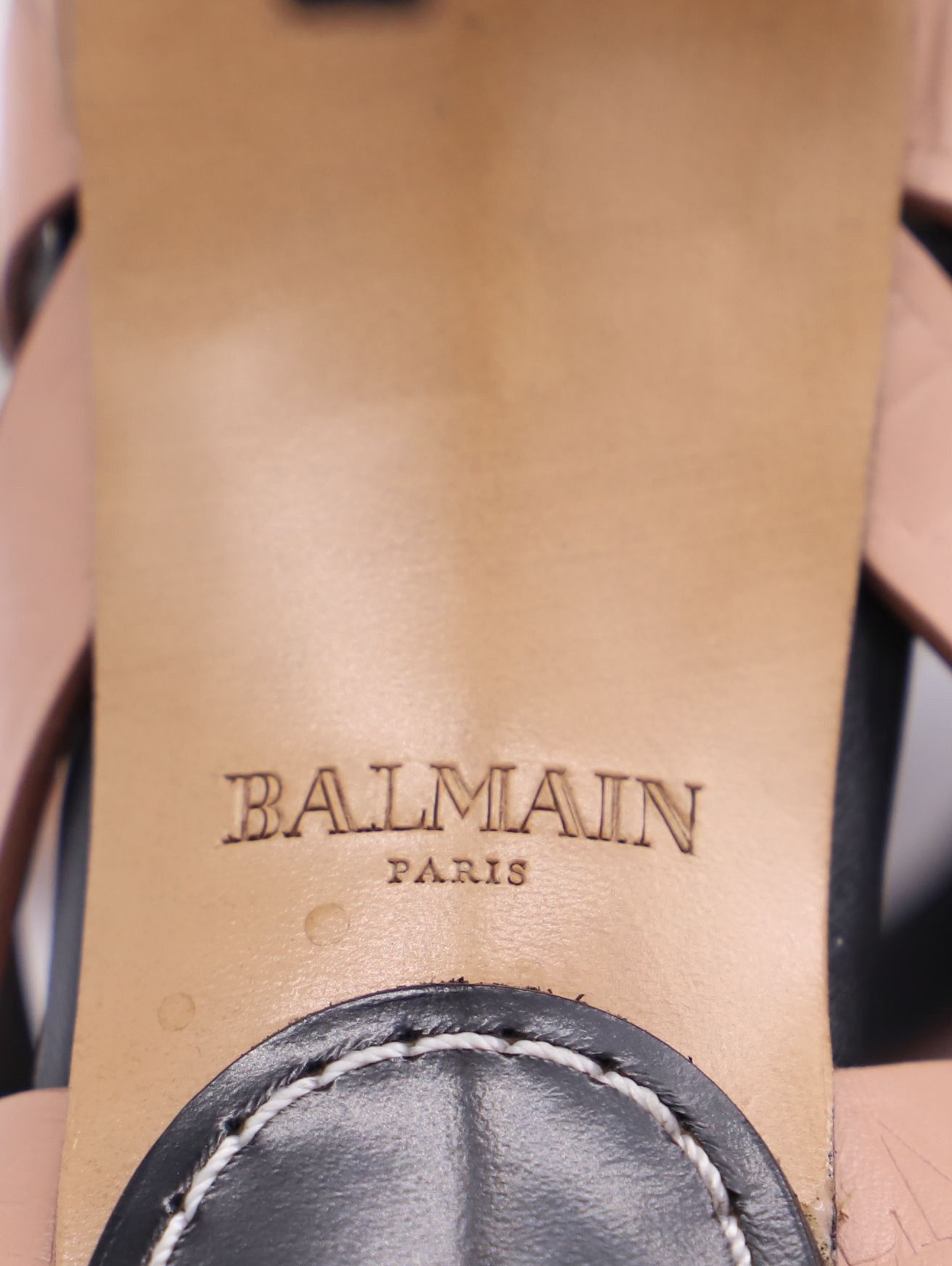 Balmain Balmain Charlotte 95 Logo-Embossed Sandals in Pink Leather Size US 9.5 / IT 39.5 - 7 Thumbnail