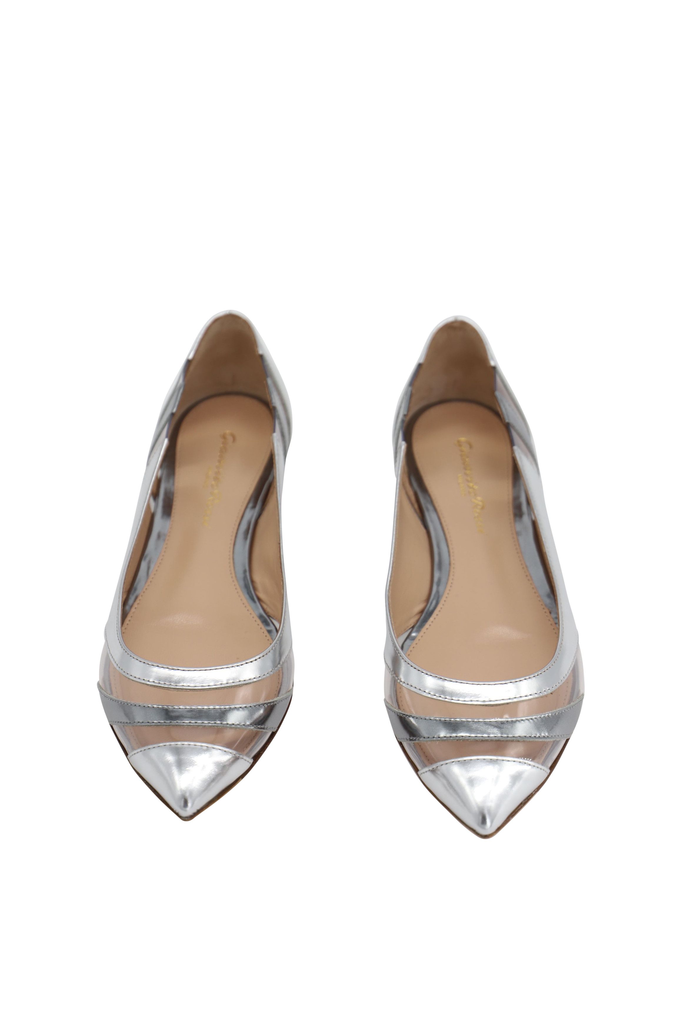 Gianvito Rossi Gianvito Rossi Meparta Pointed Toe Flats in Silver Patent Le Size US 5 / IT 35 - 2 Thumbnail