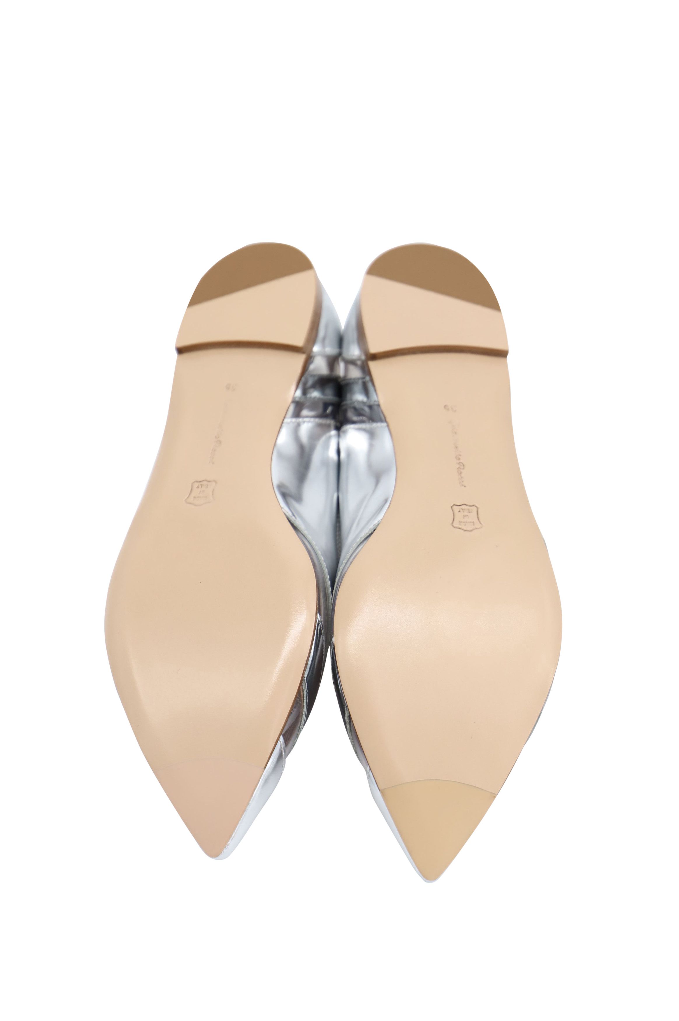 Gianvito Rossi Gianvito Rossi Meparta Pointed Toe Flats in Silver Patent Le Size US 5 / IT 35 - 4 Thumbnail