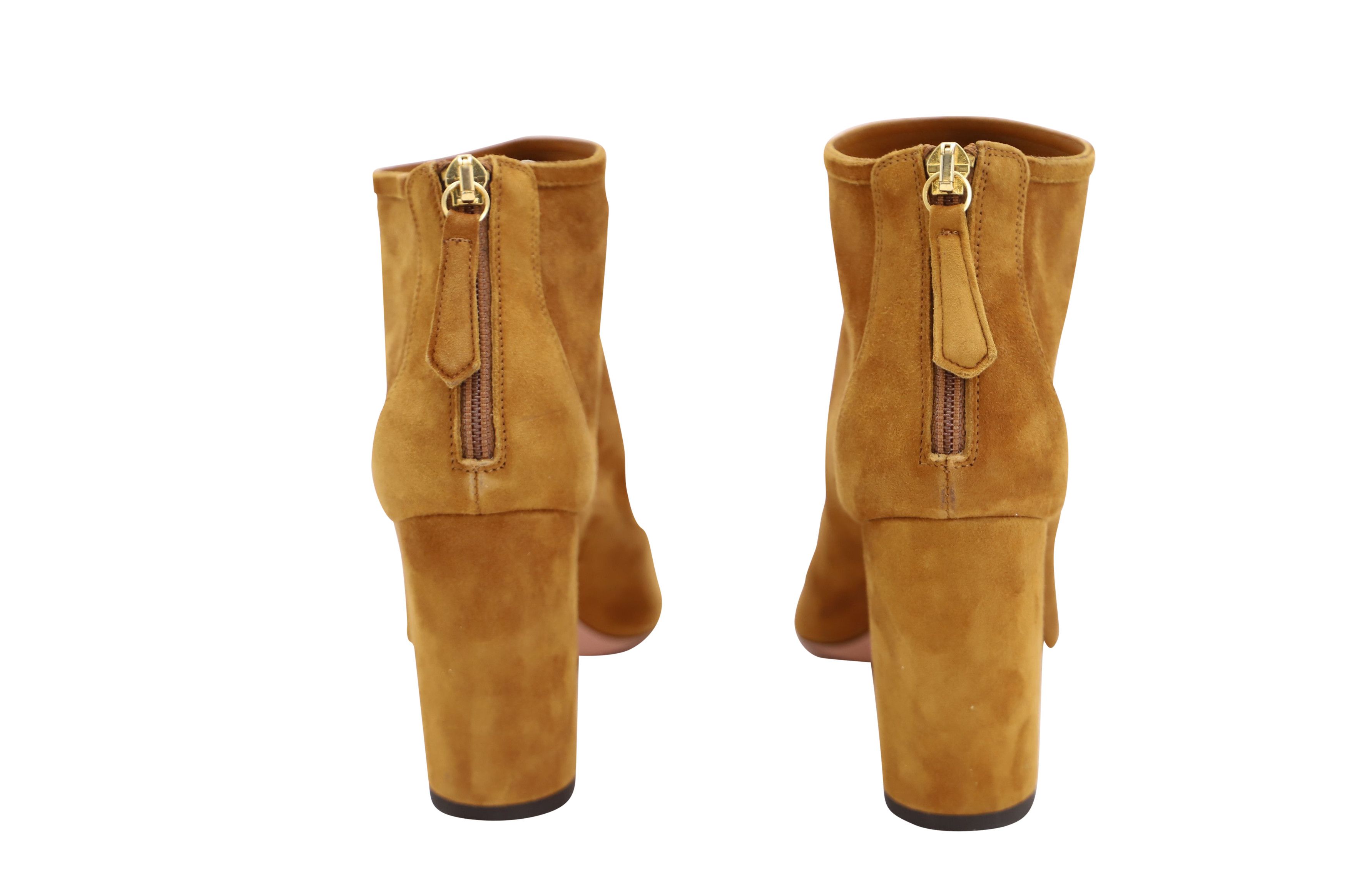 Aquazzura Aquazzura Ankle Boots in Brown Suede Size US 7.5 / IT 37.5 - 3 Thumbnail