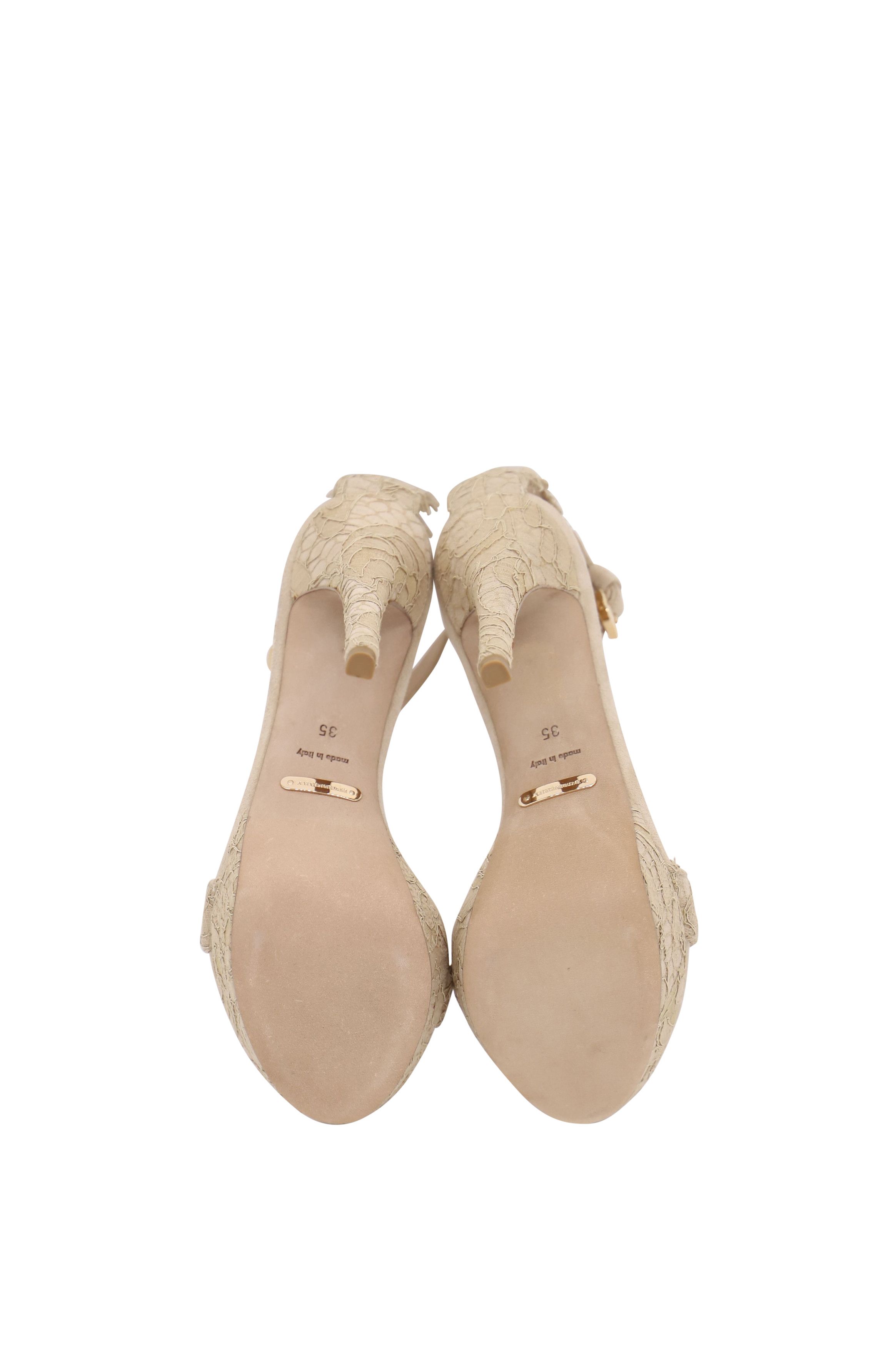 Burberry Burberry Polesden 120 Platform Sandals with Lace in Nude Sue Size US 5 / IT 35 - 4 Thumbnail