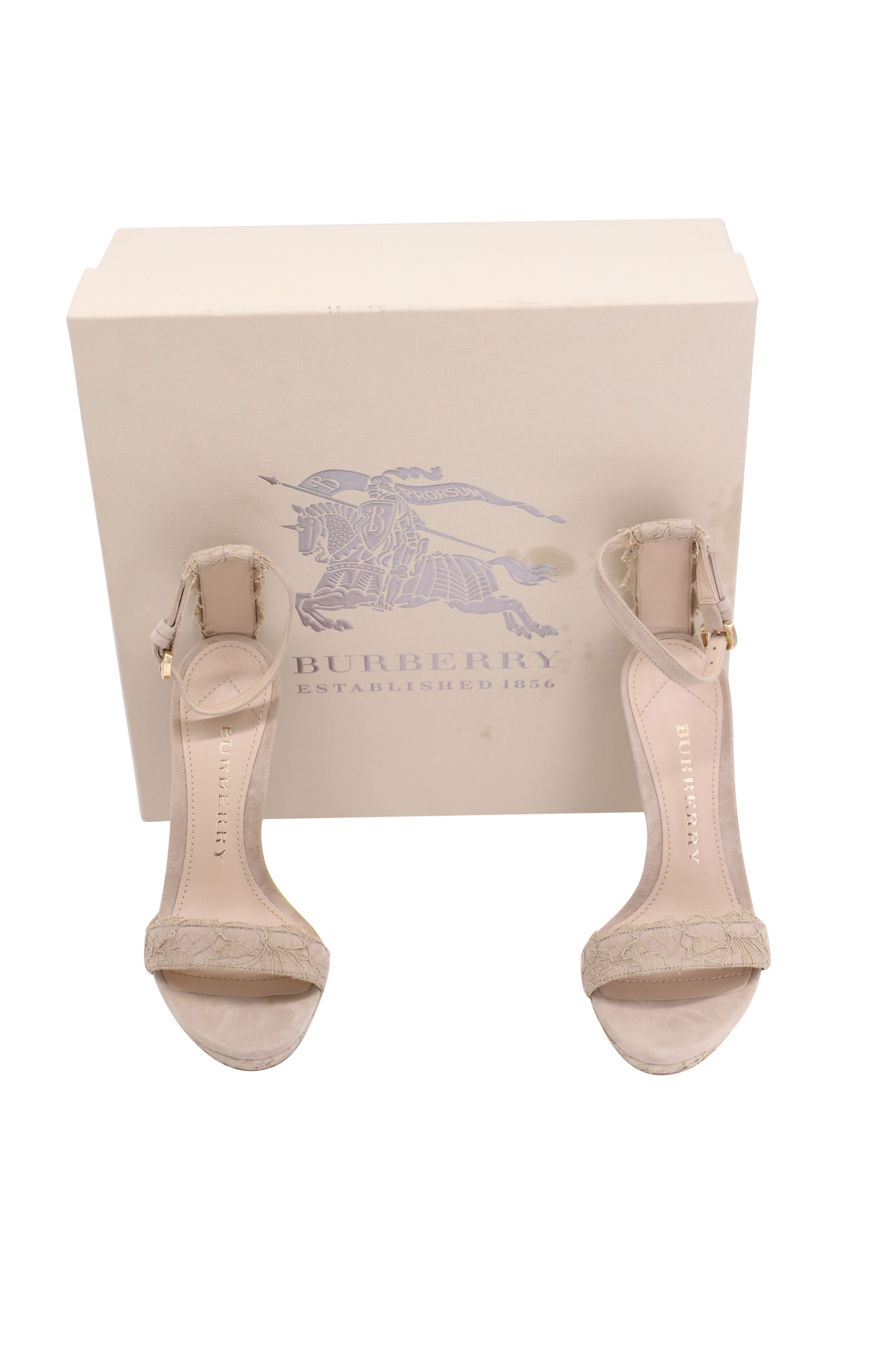 Burberry Burberry Polesden 120 Platform Sandals with Lace in Nude Sue Size US 5 / IT 35 - 8 Thumbnail