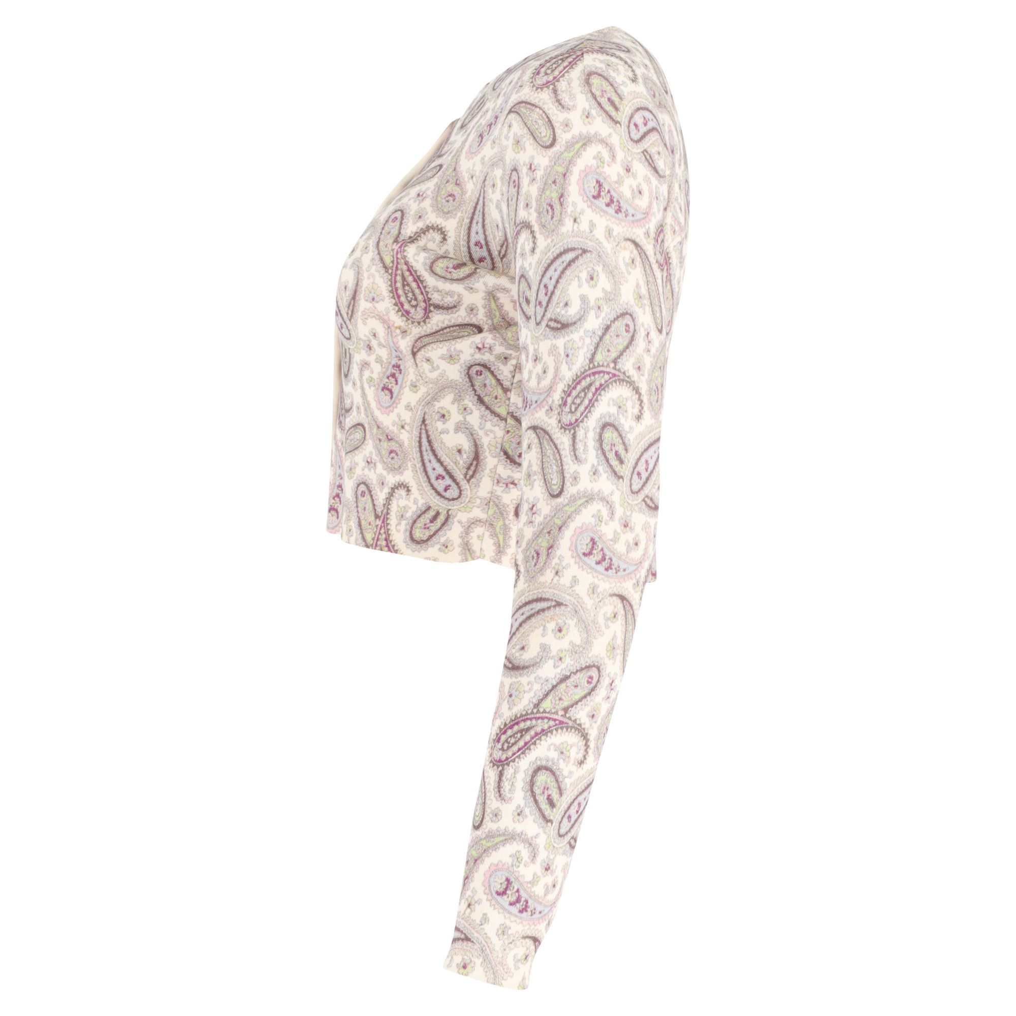 Etro Etro Cropped Paisley Cardigan in Beige Wool Size M / US 6-8 / IT 42-44 - 2 Thumbnail