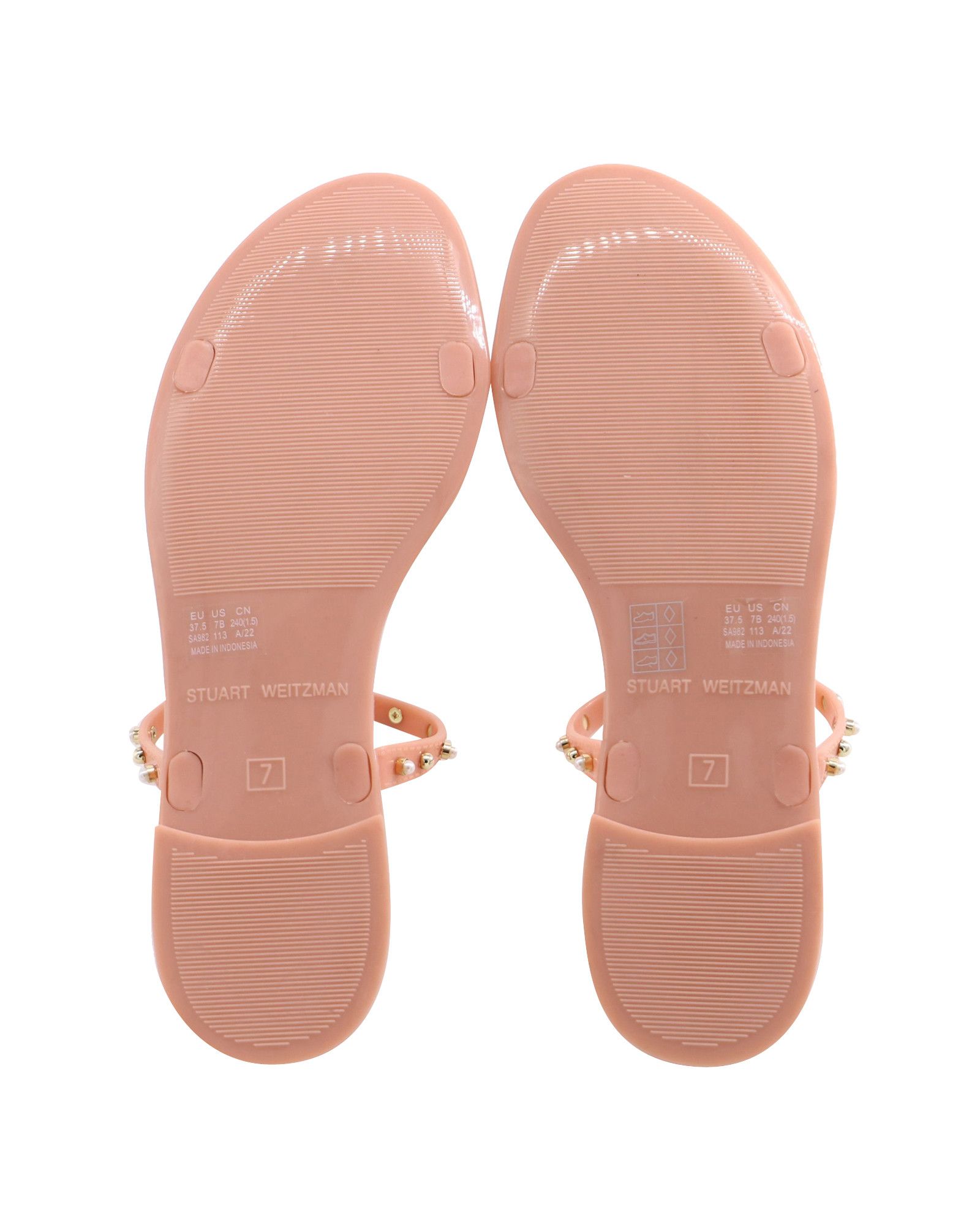 Stuart Weitzman Stuart Weitzman Jelly Sandals with Pearl in Peach Pink Rubbe Size US 7.5 / IT 37.5 - 5 Thumbnail