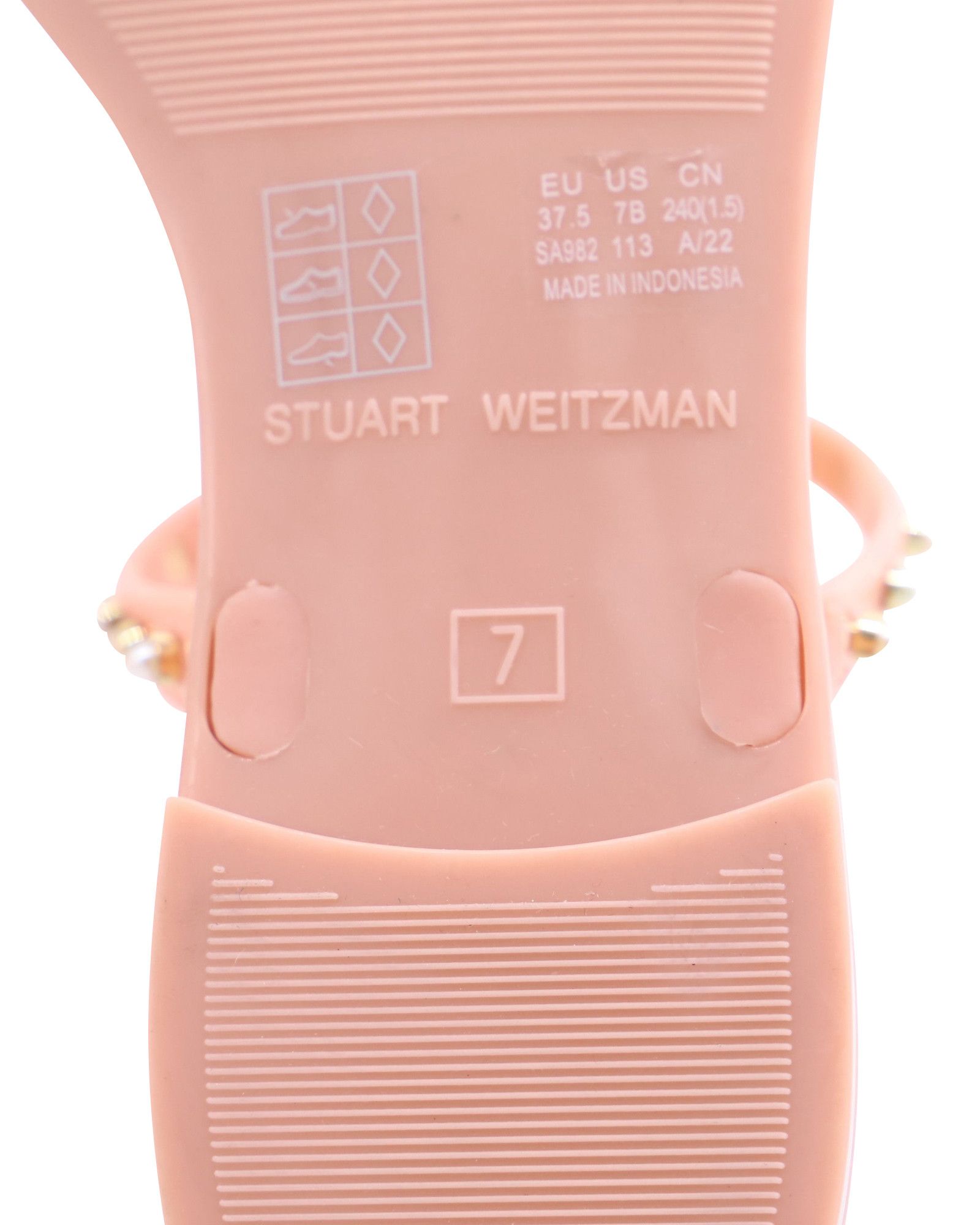 Stuart Weitzman Stuart Weitzman Jelly Sandals with Pearl in Peach Pink Rubbe Size US 7.5 / IT 37.5 - 7 Thumbnail