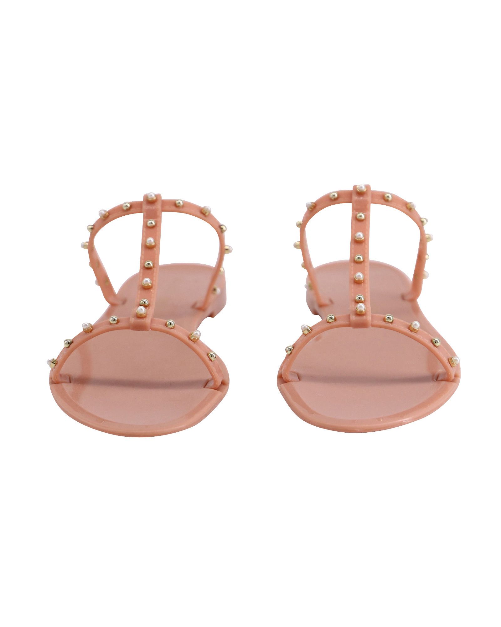 Stuart Weitzman Stuart Weitzman Jelly Sandals with Pearl in Peach Pink Rubbe Size US 7.5 / IT 37.5 - 2 Thumbnail