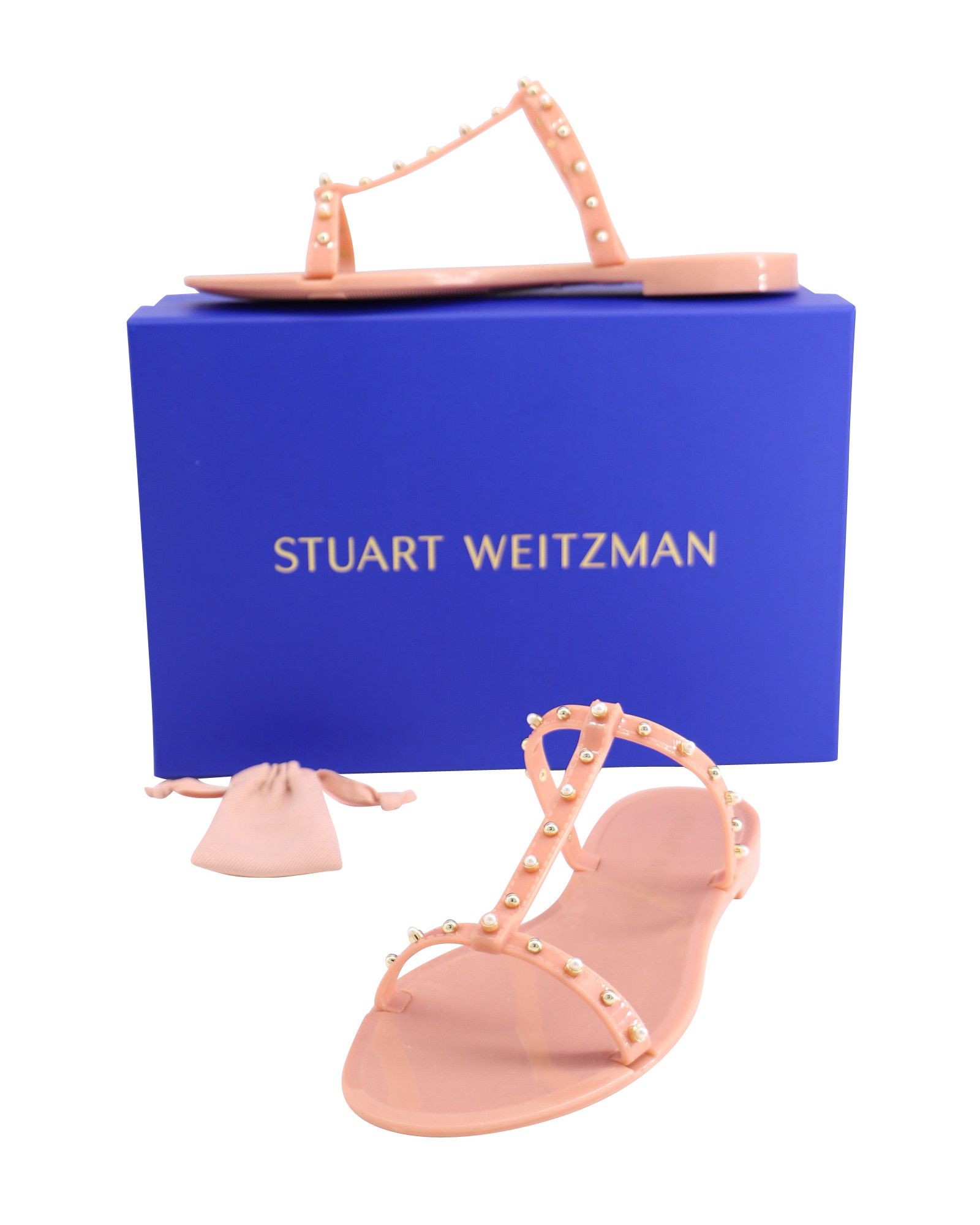 Stuart Weitzman Stuart Weitzman Jelly Sandals with Pearl in Peach Pink Rubbe Size US 7.5 / IT 37.5 - 8 Thumbnail