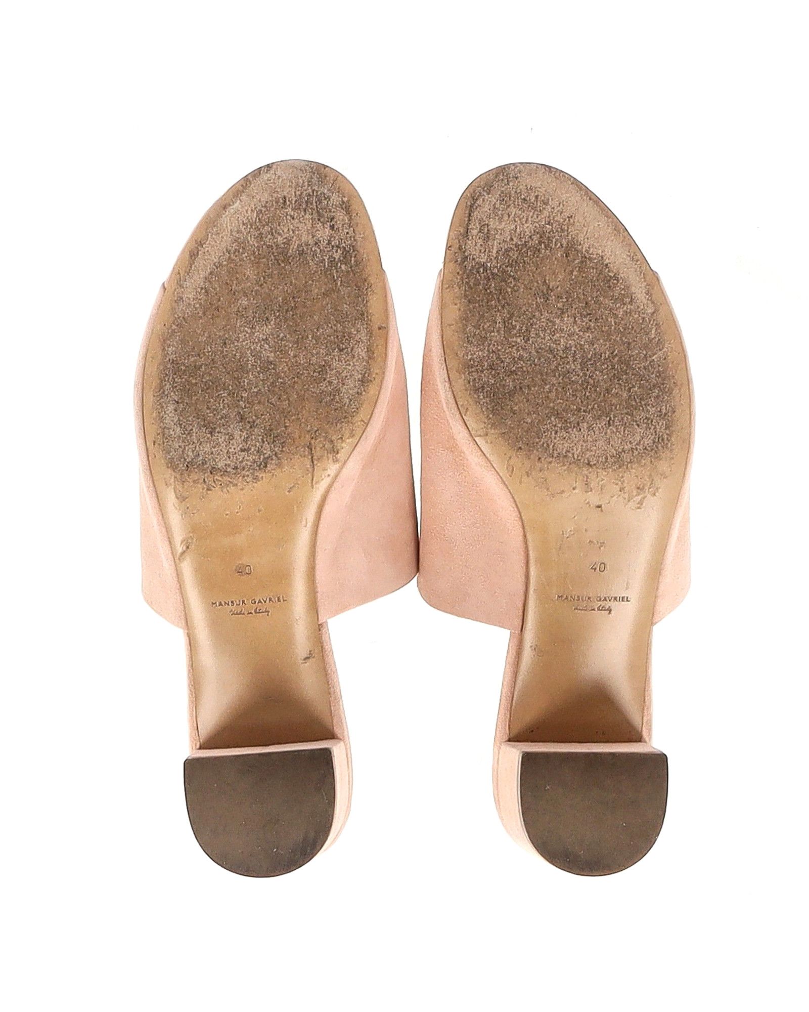 Mansur Gavriel Mansur Gavriel Block Heel Mule Sandals in Pastel Pink Suede Size US 11 / IT 41 - 6 Thumbnail