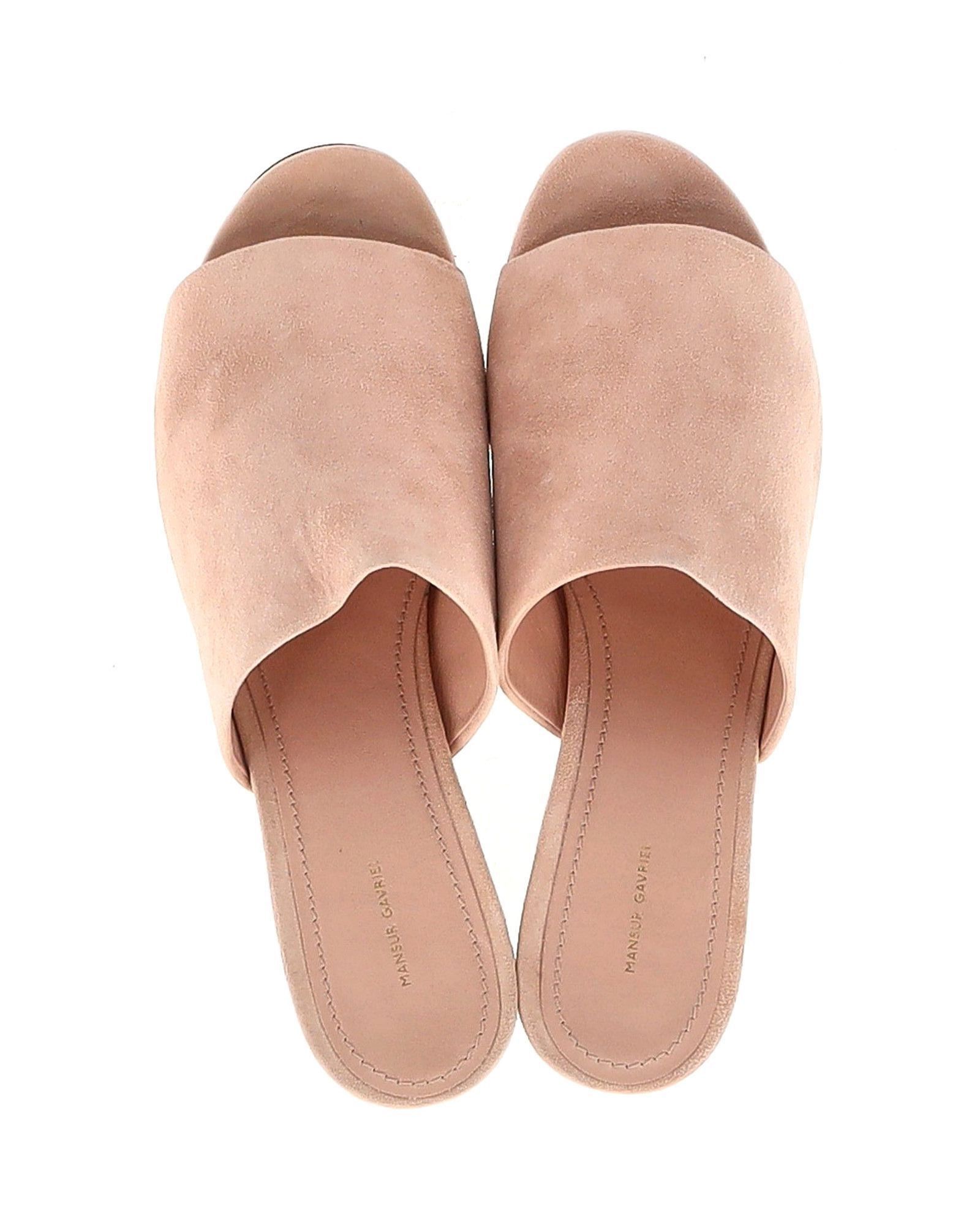 Mansur Gavriel Mansur Gavriel Block Heel Mule Sandals in Pastel Pink Suede Size US 11 / IT 41 - 5 Thumbnail