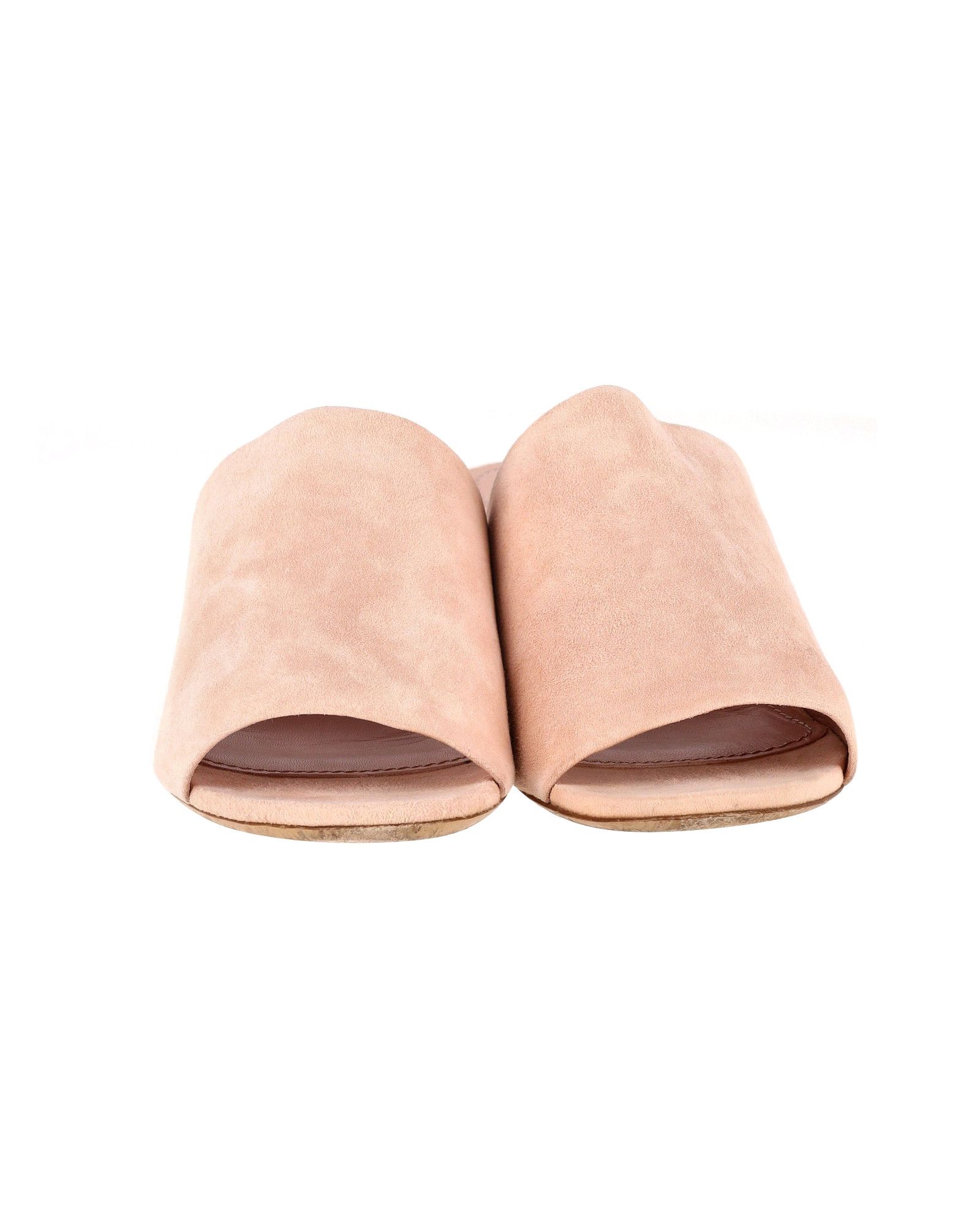 Mansur Gavriel Mansur Gavriel Block Heel Mule Sandals in Pastel Pink Suede Size US 11 / IT 41 - 2 Thumbnail
