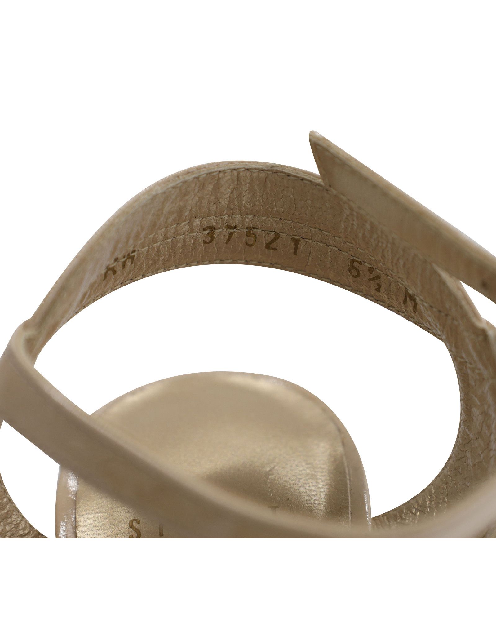 Stuart Weitzman Stuart Weitzman Cross Strap Platform Sandals in Beige Patent Size US 7.5 / IT 37.5 - 7 Thumbnail
