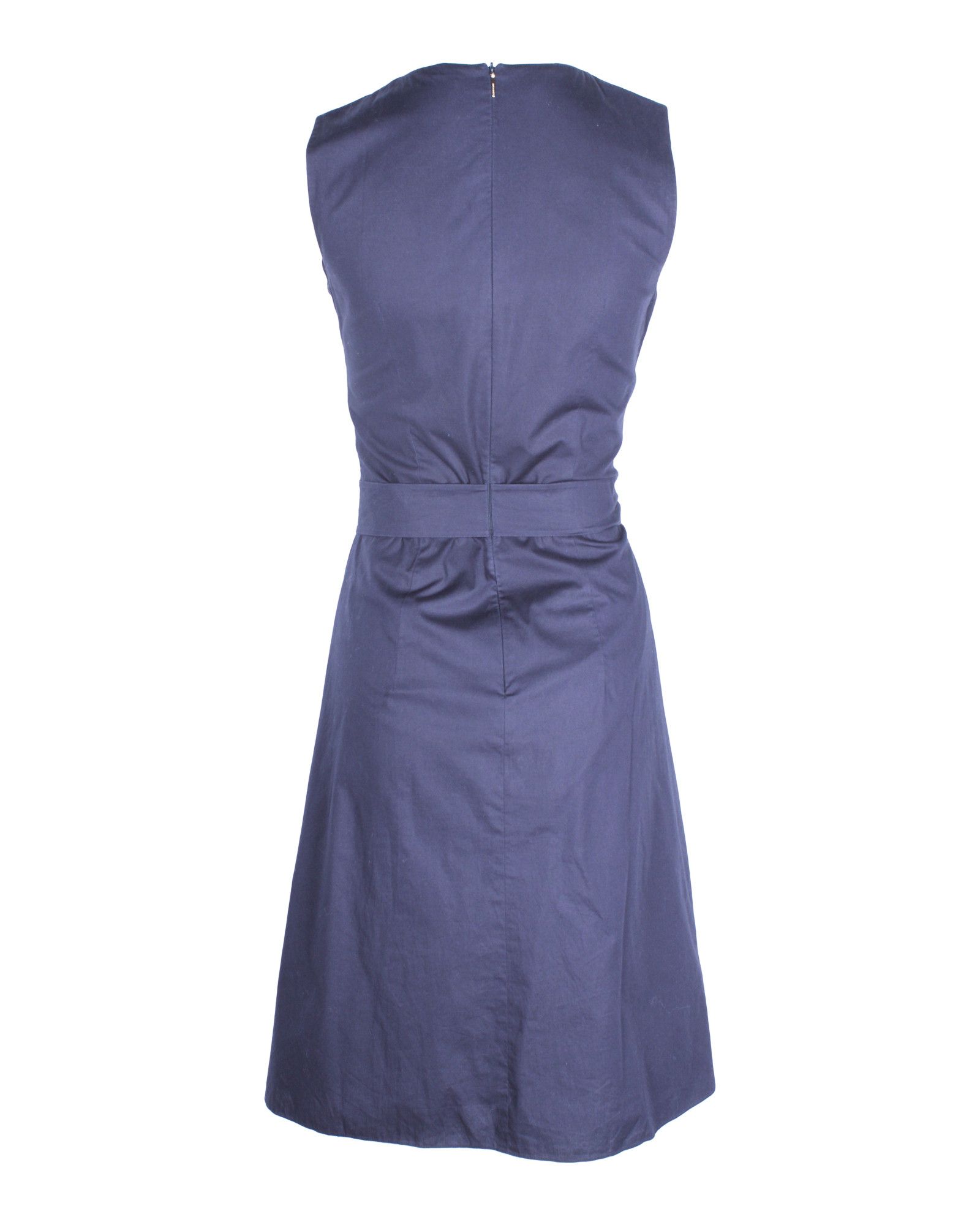Hugo Boss Boss Digiana Front Twist A-line Dress in Navy Blue Cotton Size XXS / US 00 / IT 34 - 4 Thumbnail