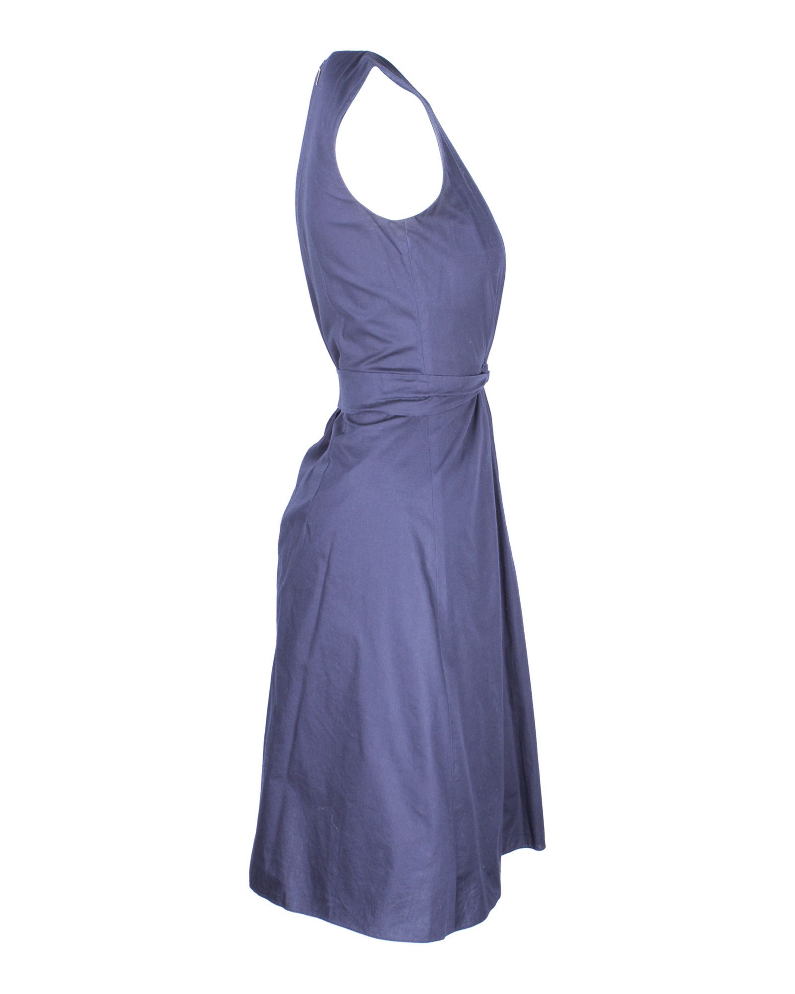 Hugo Boss Boss Digiana Front Twist A-line Dress in Navy Blue Cotton Size XXS / US 00 / IT 34 - 5 Thumbnail