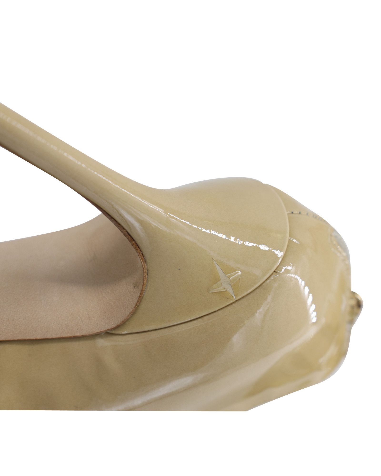 Jimmy Choo Jimmy Choo ‘Private’ Cut-Out Sandals in Nude Patent Leather Size US 6 / IT 36 - 5 Thumbnail