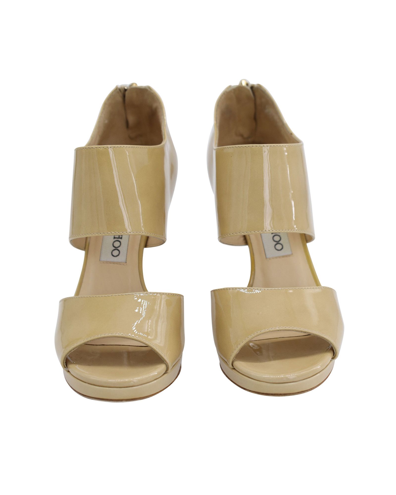 Jimmy Choo Jimmy Choo ‘Private’ Cut-Out Sandals in Nude Patent Leather Size US 6 / IT 36 - 2 Thumbnail