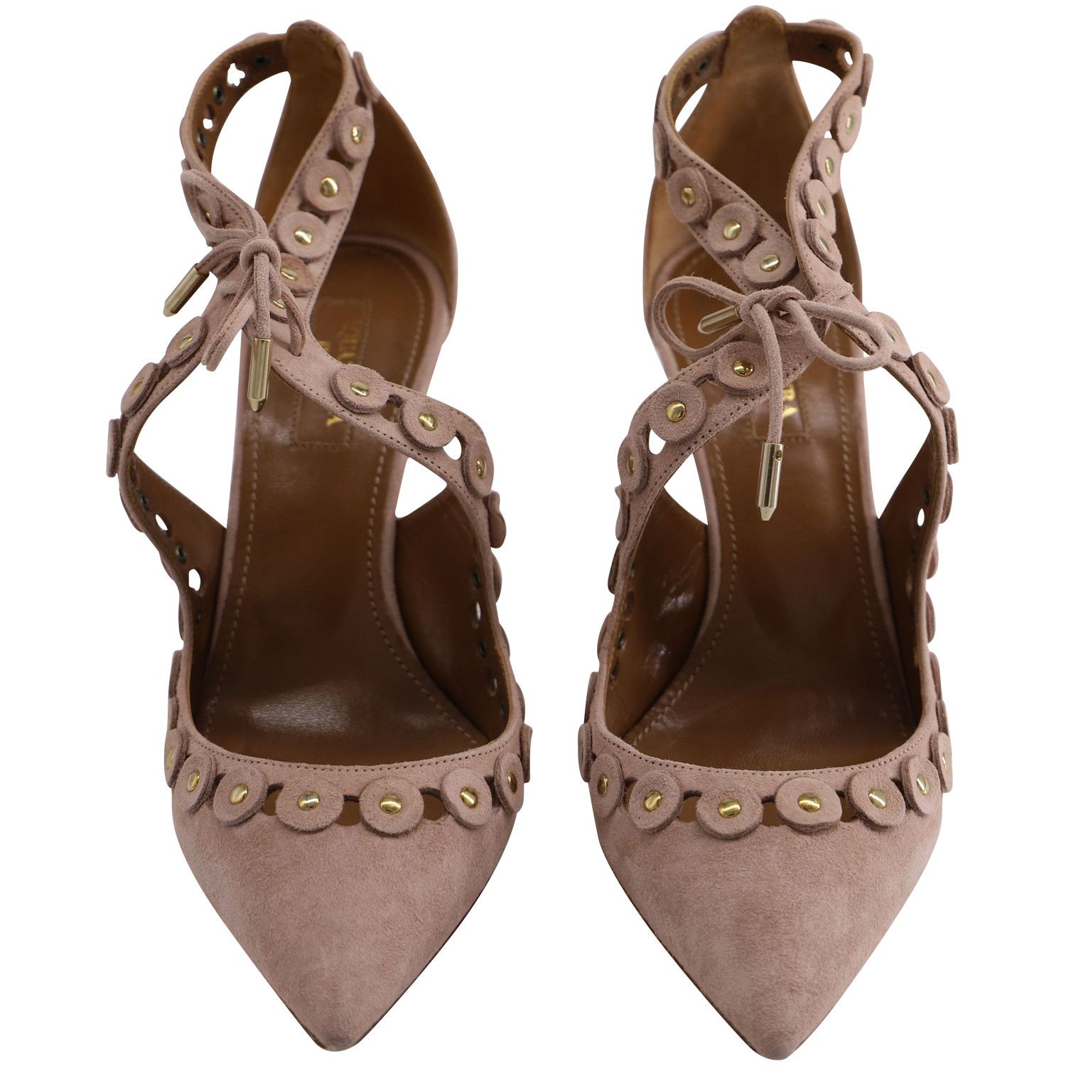 Aquazzura Aquazzura Theo Studs in Pink Suede Size US 8 / IT 38 - 2 Thumbnail