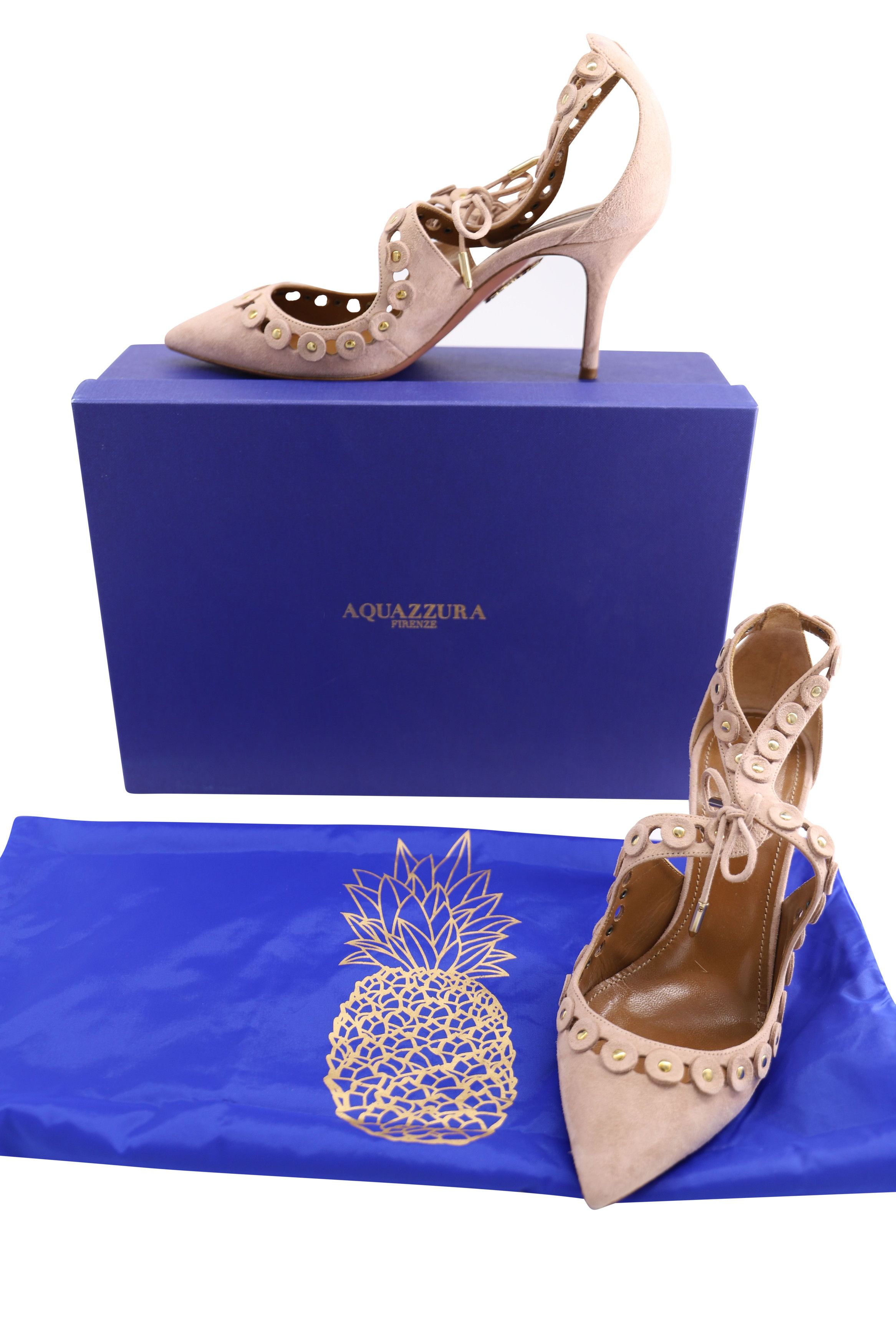 Aquazzura Aquazzura Theo Studs in Pink Suede Size US 8 / IT 38 - 7 Thumbnail
