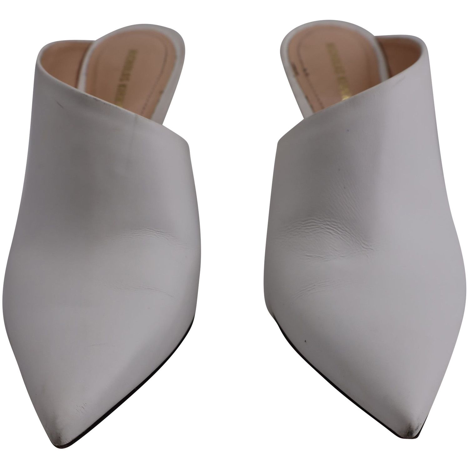 Nicholas Kirkwood Nicholas Kirkwood Heeled Mules with Pearl in White Leather Size US 5 / IT 35 - 2 Thumbnail