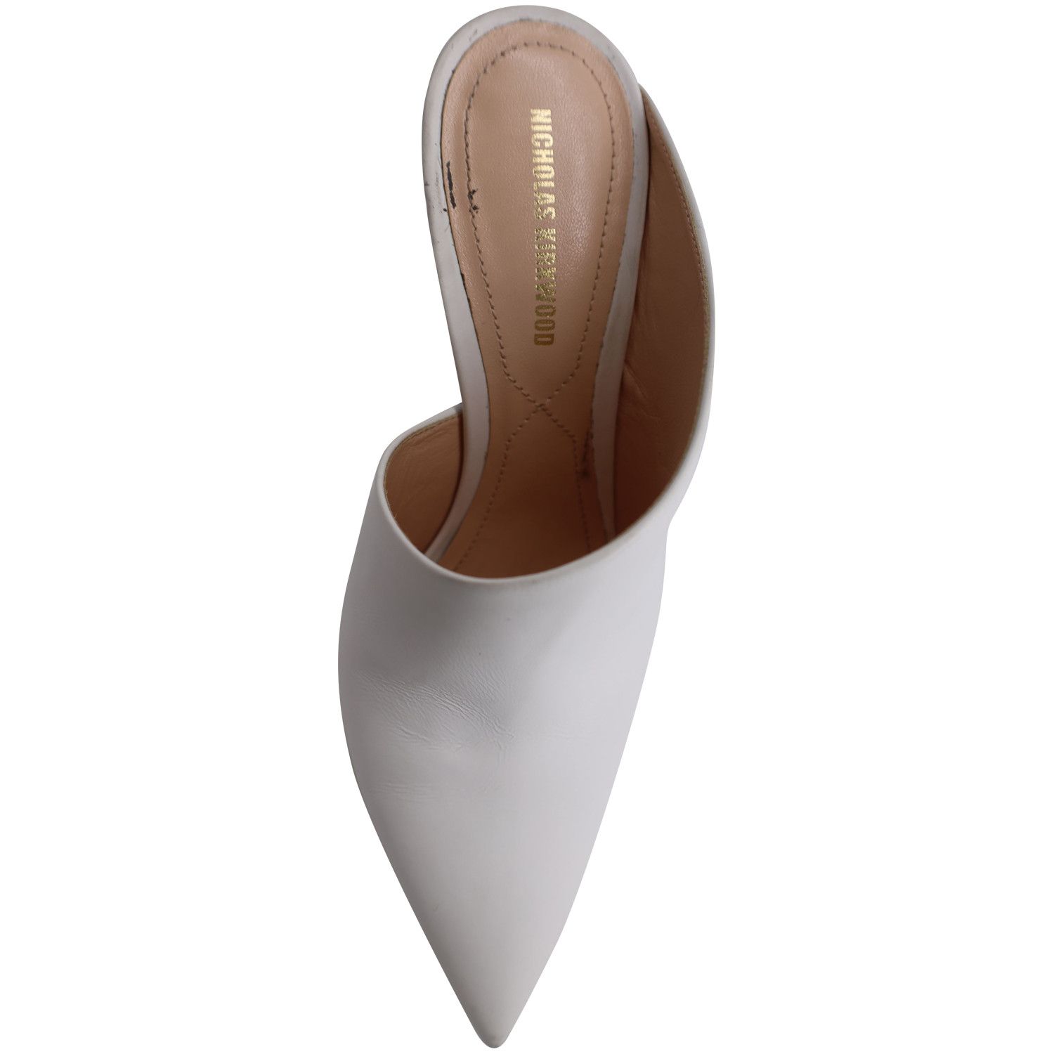 Nicholas Kirkwood Nicholas Kirkwood Heeled Mules with Pearl in White Leather Size US 5 / IT 35 - 7 Thumbnail