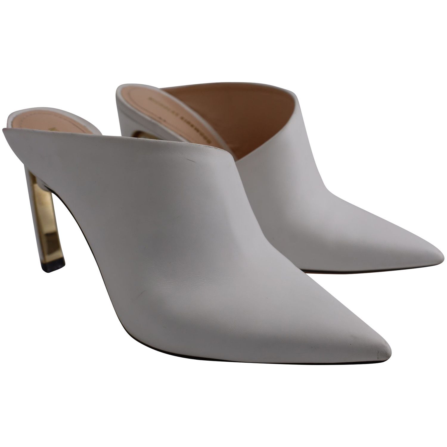 Nicholas Kirkwood Nicholas Kirkwood Heeled Mules with Pearl in White Leather Size US 5 / IT 35 - 6 Thumbnail