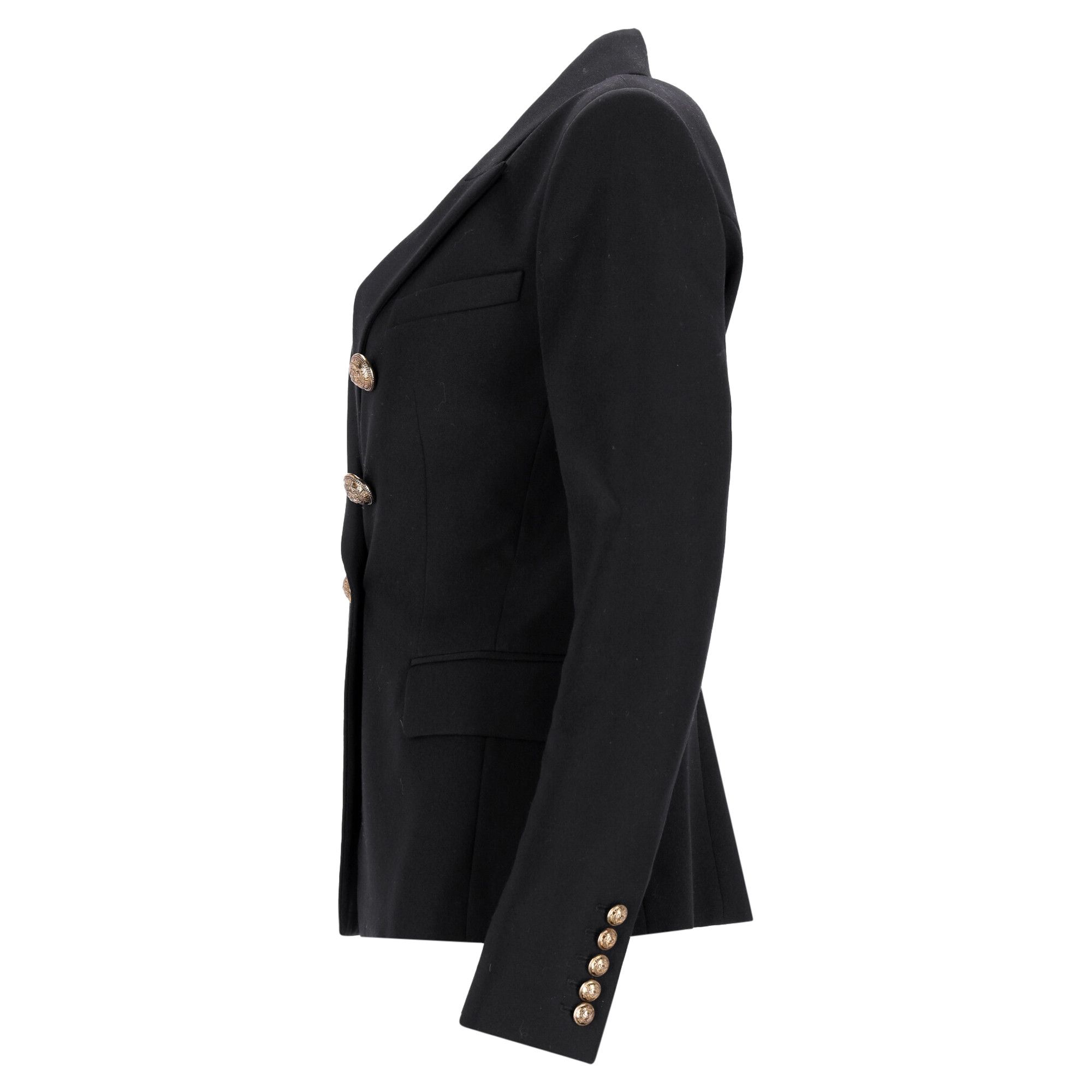 Balmain Balmain Double-Breasted Blazer in Black Wool Size XS / US 0-2 / IT 36-38 - 2 Thumbnail