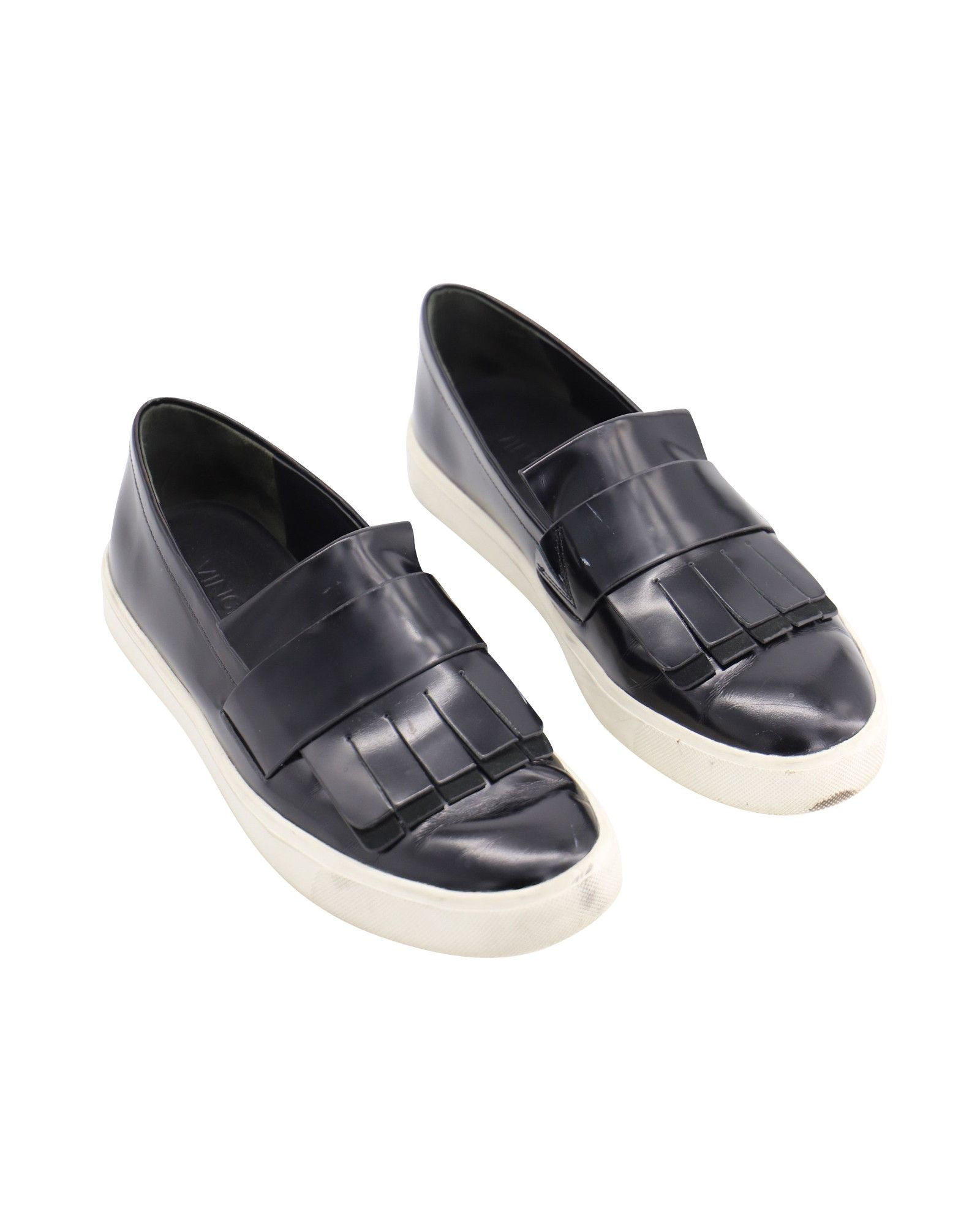 Vince Vince Conventry Kiltie Fringe Slip-On Sneakers in Black Leat Size US 6 / IT 36 - 3 Thumbnail